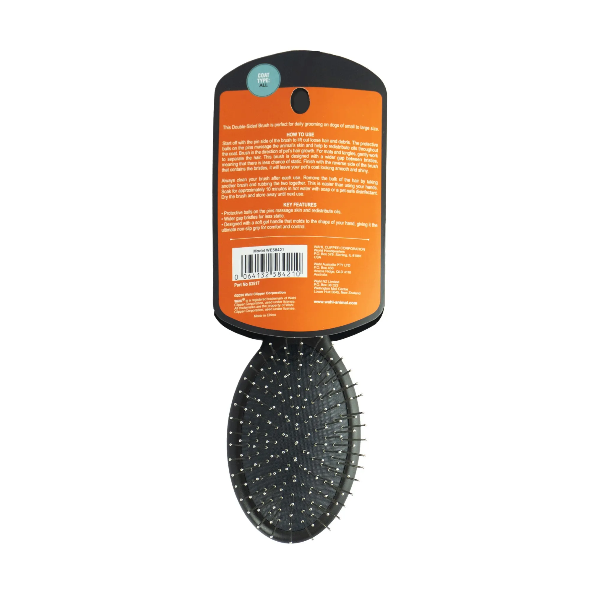 10% OFF: Wahl Double Sides Pin Brush For Dogs