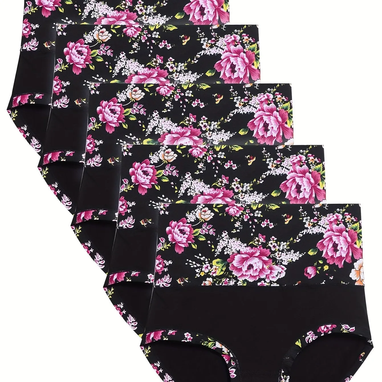 5 pieces of autumn and winter underwear high waist comfortable underwear thermal underwear Chinese flower underwear