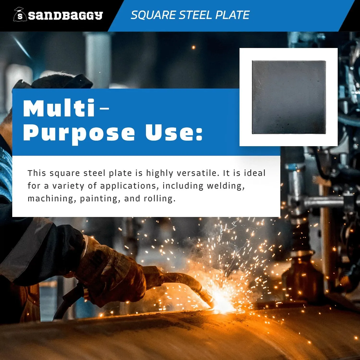 6” x 6” x 1/8” Square Steel Plate - Hot Rolled Steel Sheet
