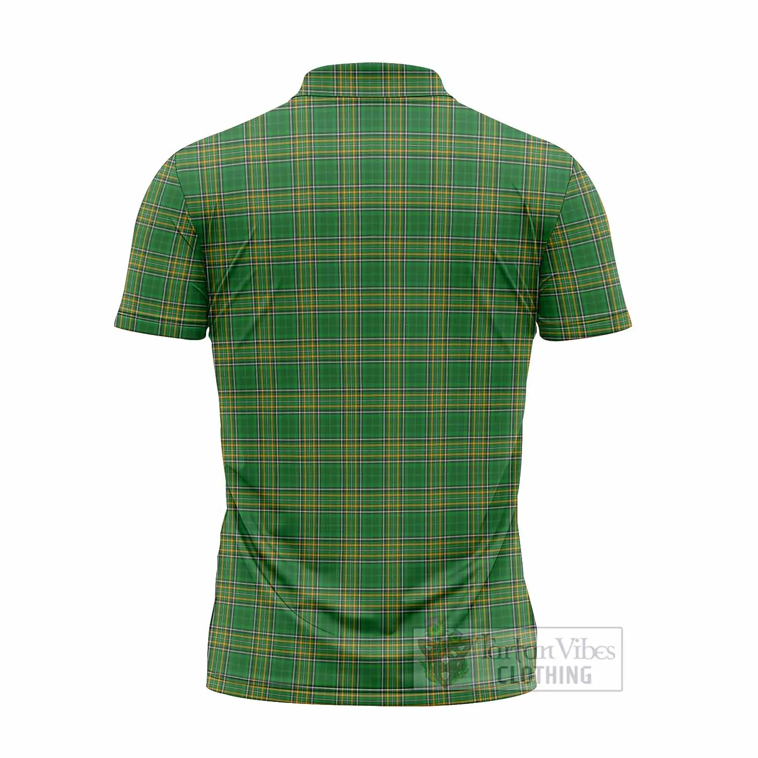 Archdekin Irish Clan Tartan Zipper Polo Shirt with Coat of Arms