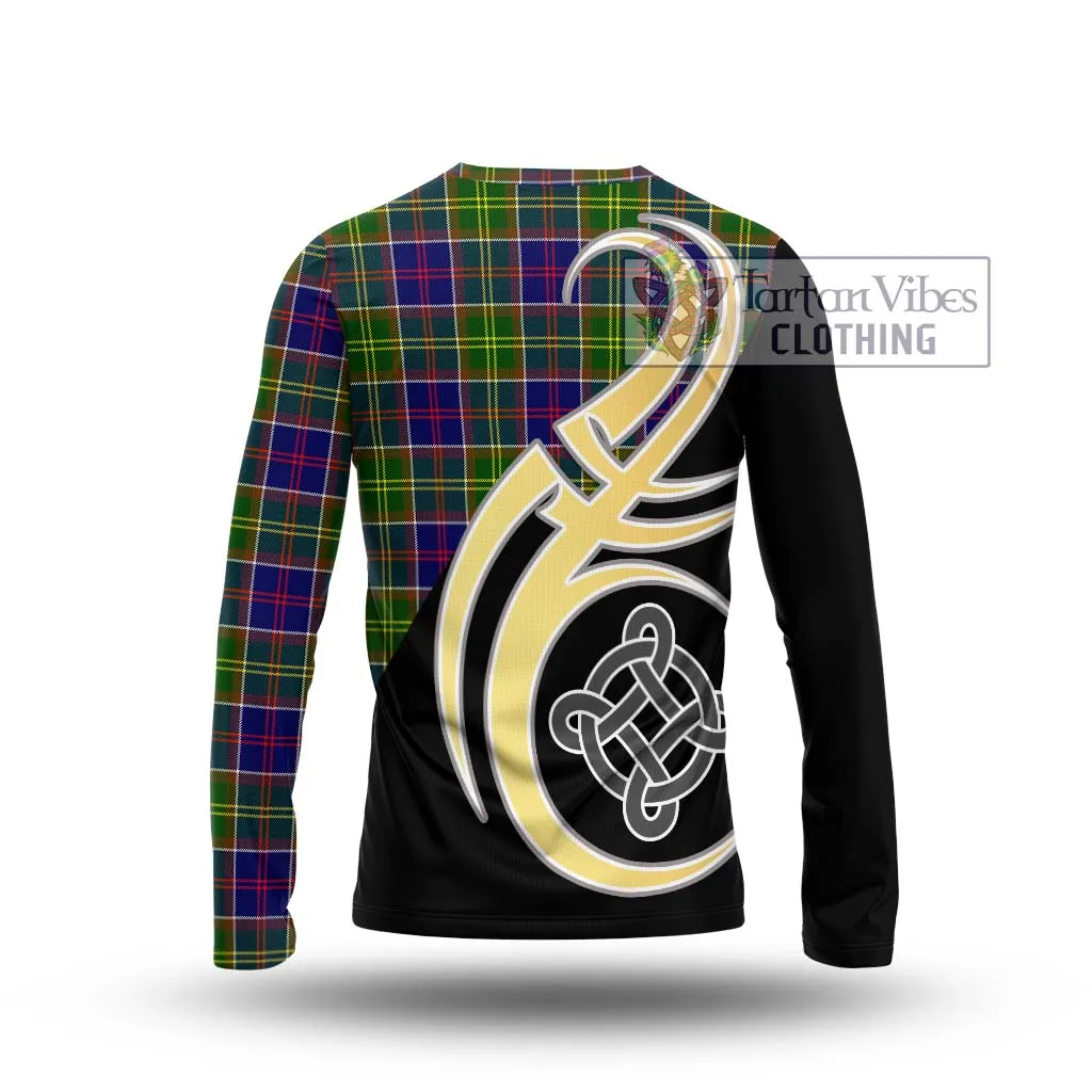 Arnott Tartan Long Sleeve T-Shirt with Family Crest and Celtic Symbol Style