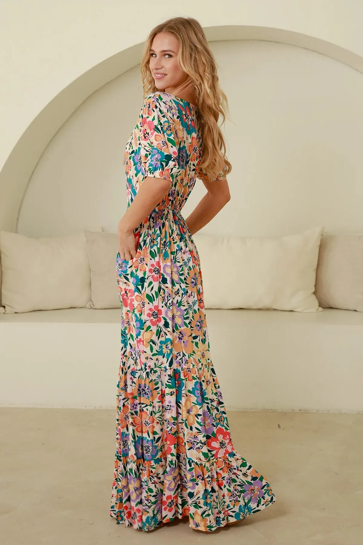 AUBURY V-NECK MAXI DRESS