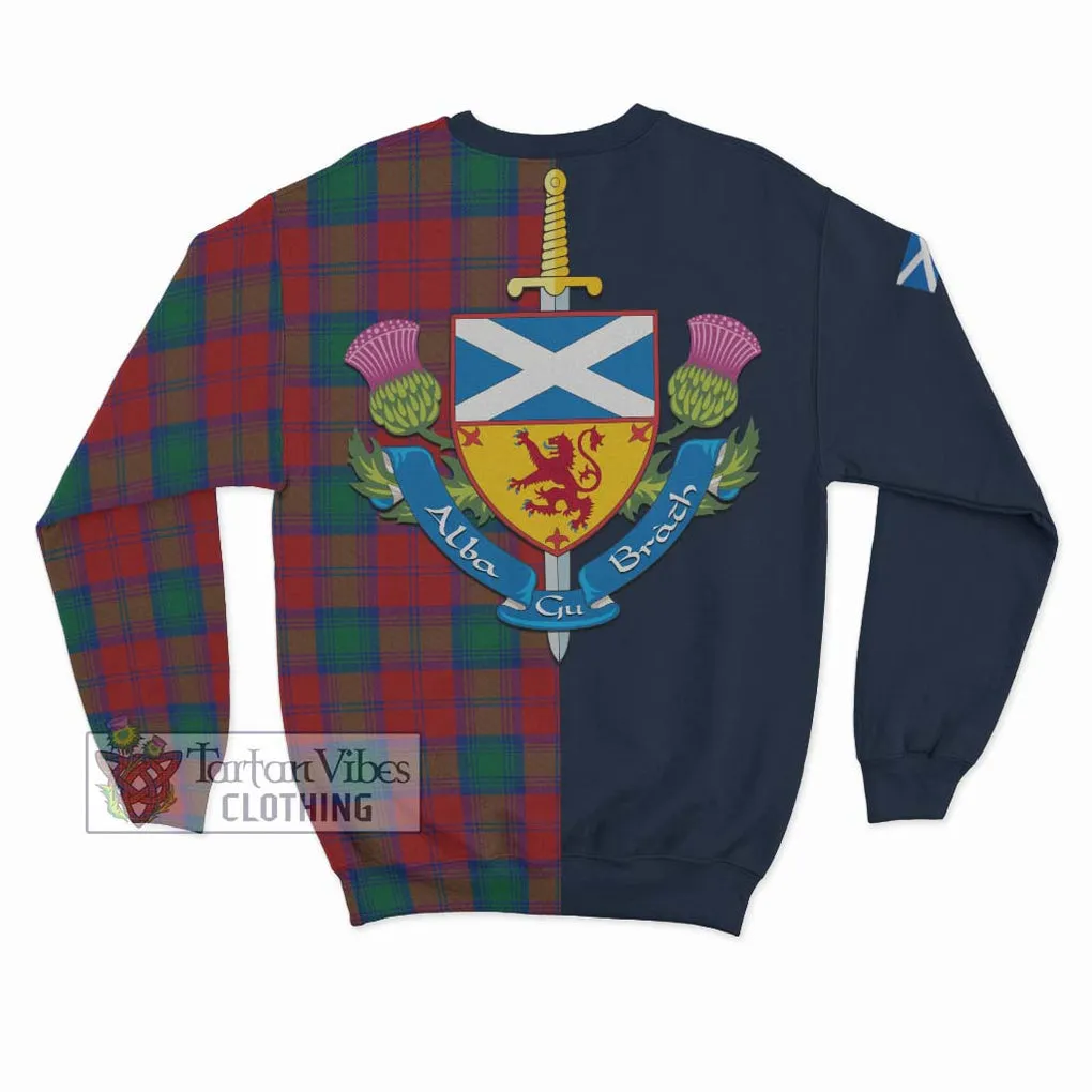 Auchinleck (Affleck) Tartan Sweatshirt Alba with Scottish Lion Royal Arm Half Style