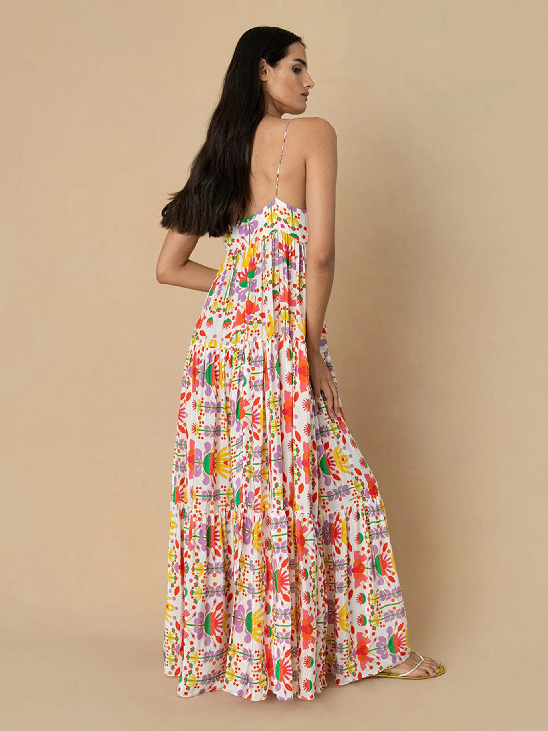 Avatar white crepe Merle maxi dress
