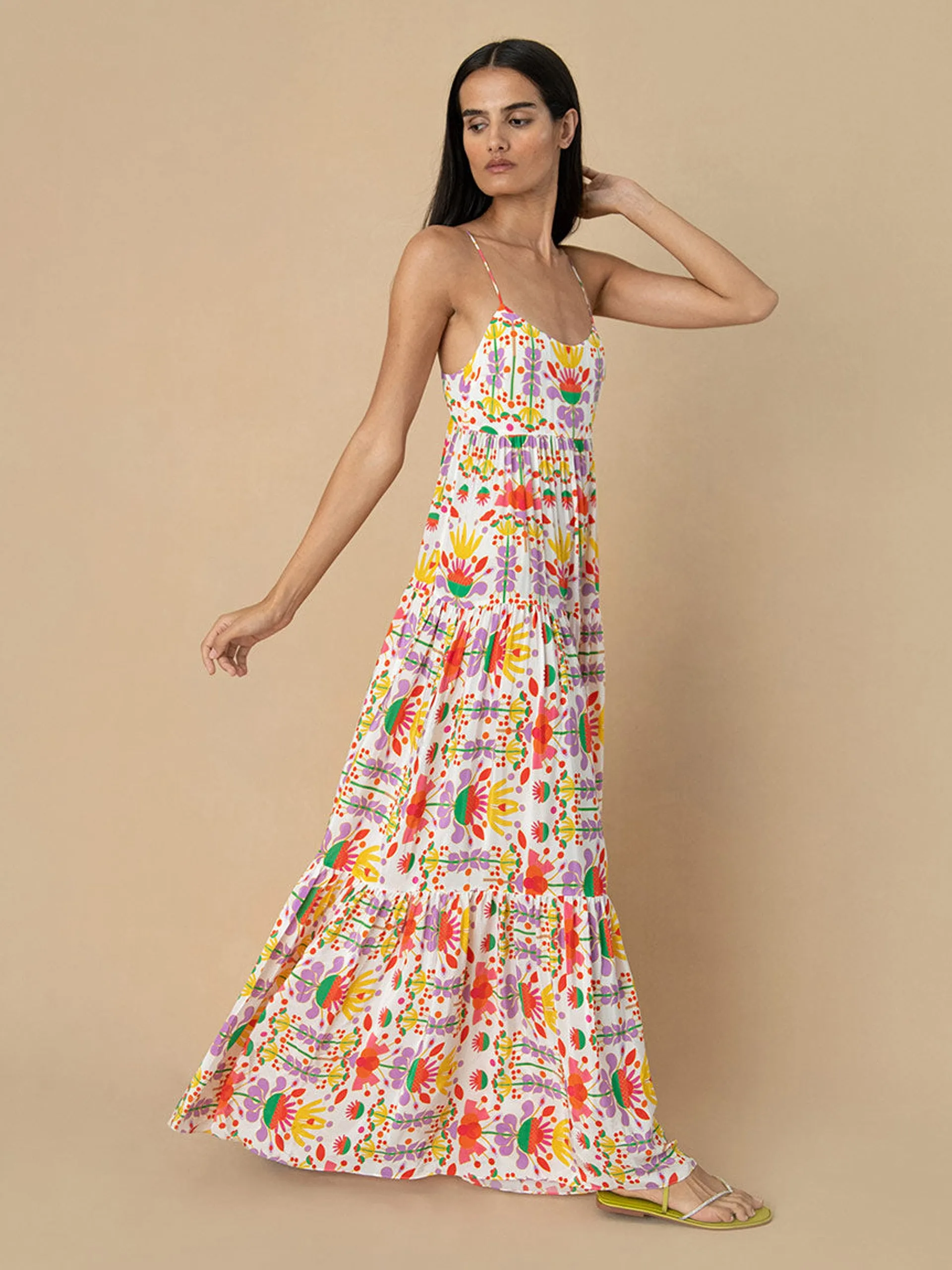 Avatar white crepe Merle maxi dress