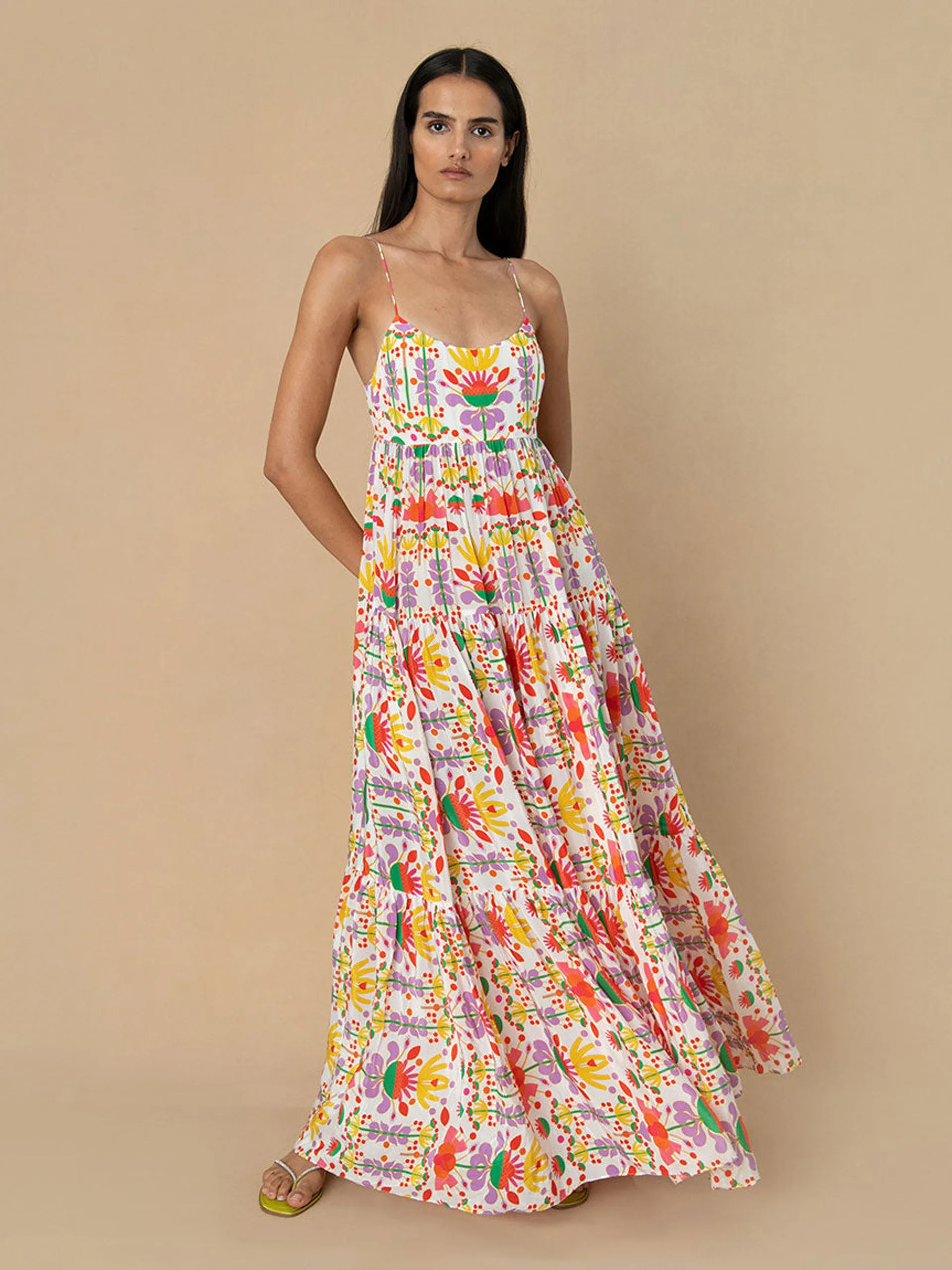 Avatar white crepe Merle maxi dress