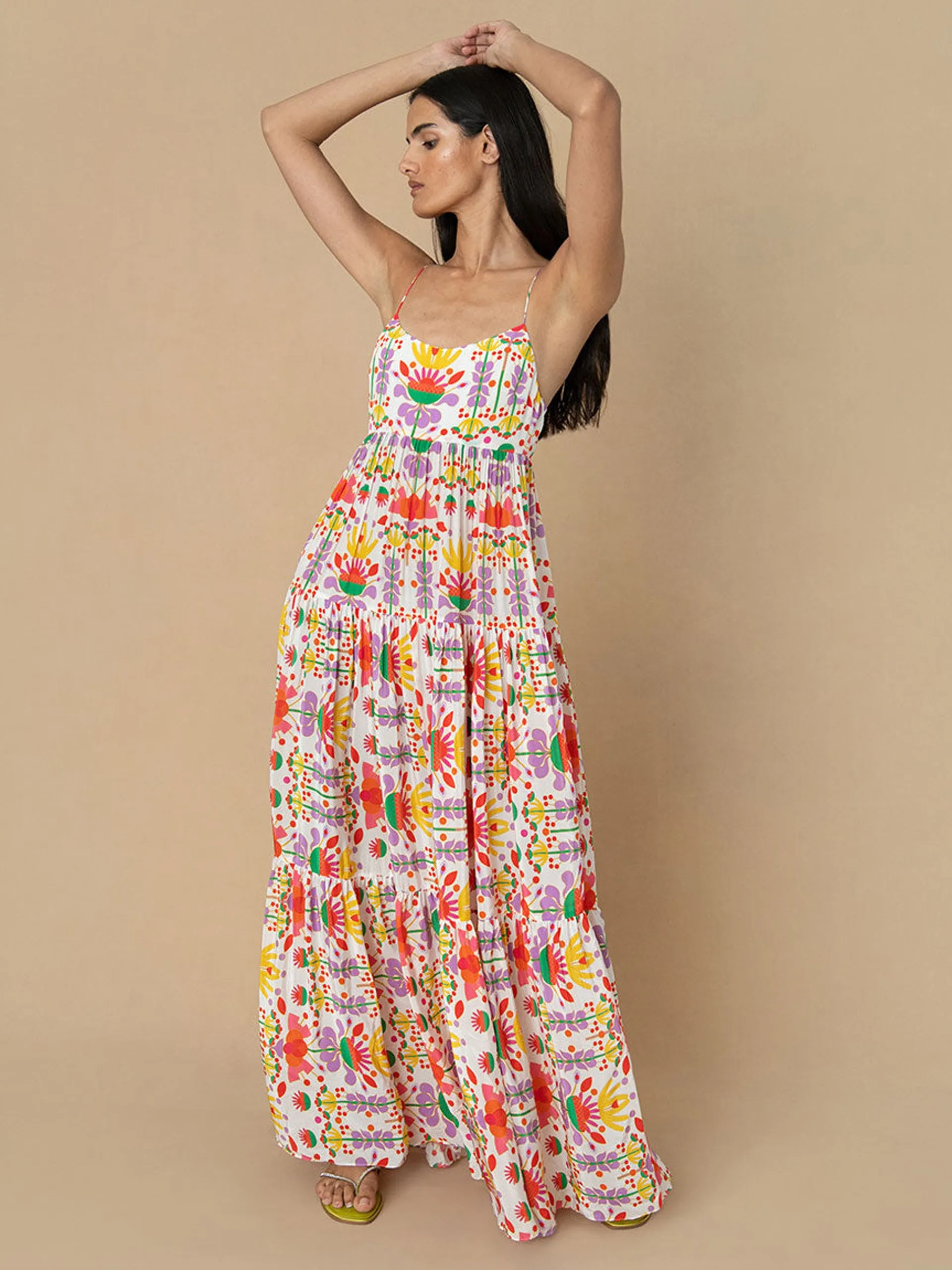 Avatar white crepe Merle maxi dress
