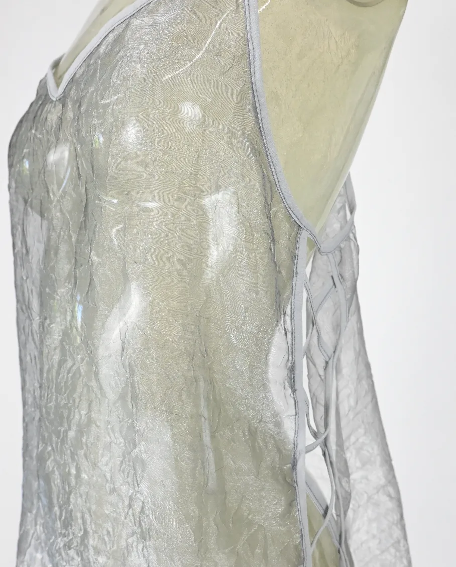 AVERY'S Sheer silver XX dress