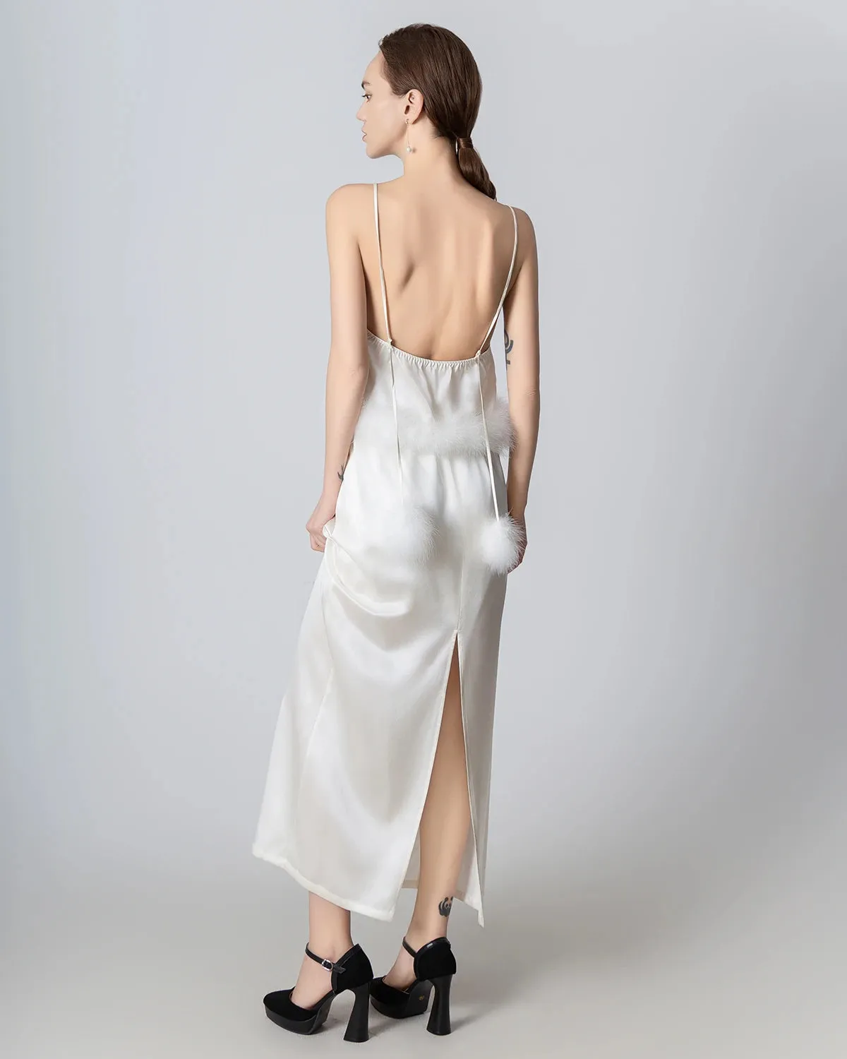 Backless Silk Camisole and Silk Maxi Skirt Set