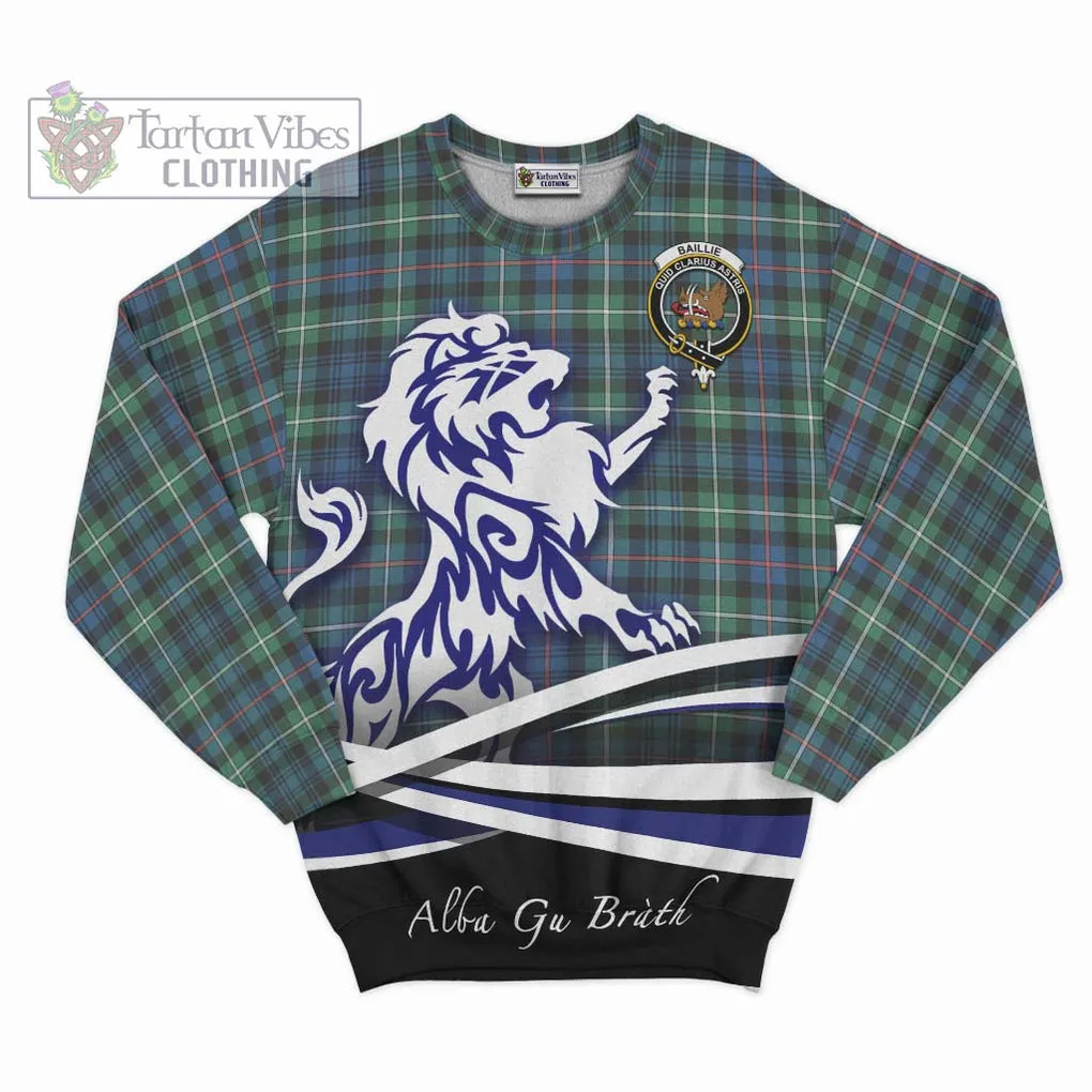 Baillie Ancient Tartan Sweatshirt with Alba Gu Brath Regal Lion Emblem