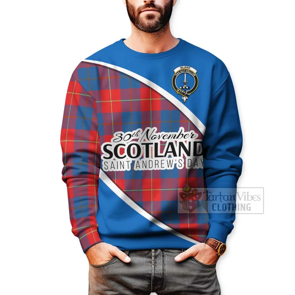 Blane Family Crest Tartan Sweatshirt Celebrate Saint Andrew's Day in Style