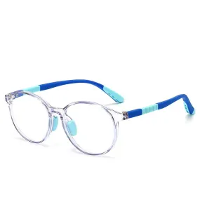 CCspace Unisex Youth Full Rim Round Silicone Eyeglasses 54668