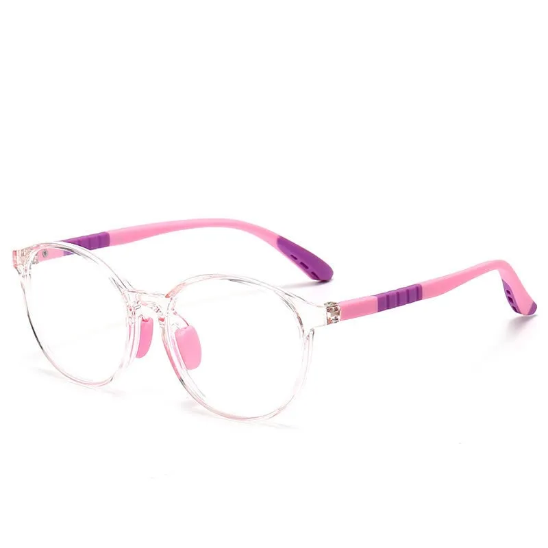 CCspace Unisex Youth Full Rim Round Silicone Eyeglasses 54668