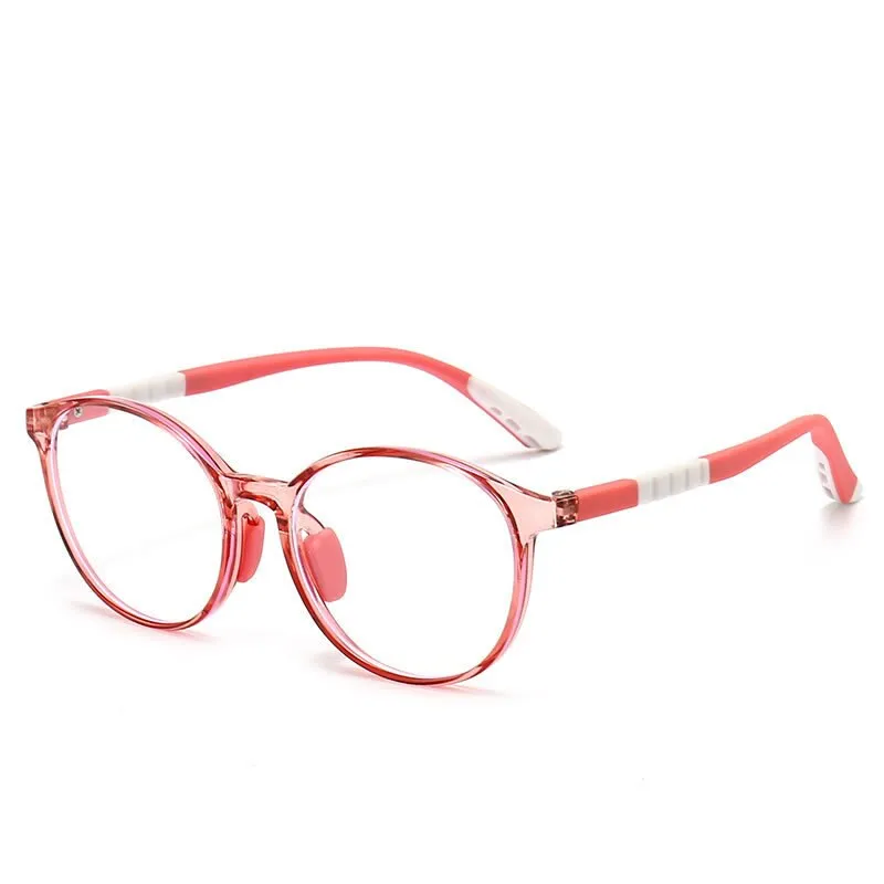 CCspace Unisex Youth Full Rim Round Silicone Eyeglasses 54668