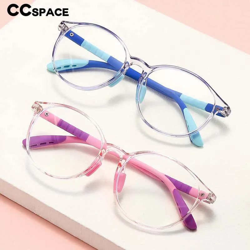 CCspace Unisex Youth Full Rim Round Silicone Eyeglasses 54668