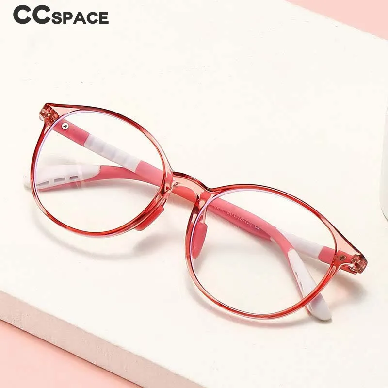 CCspace Unisex Youth Full Rim Round Silicone Eyeglasses 54668