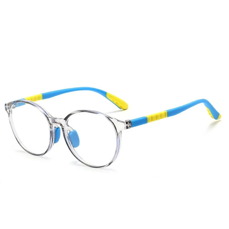 CCspace Unisex Youth Full Rim Round Silicone Eyeglasses 54668