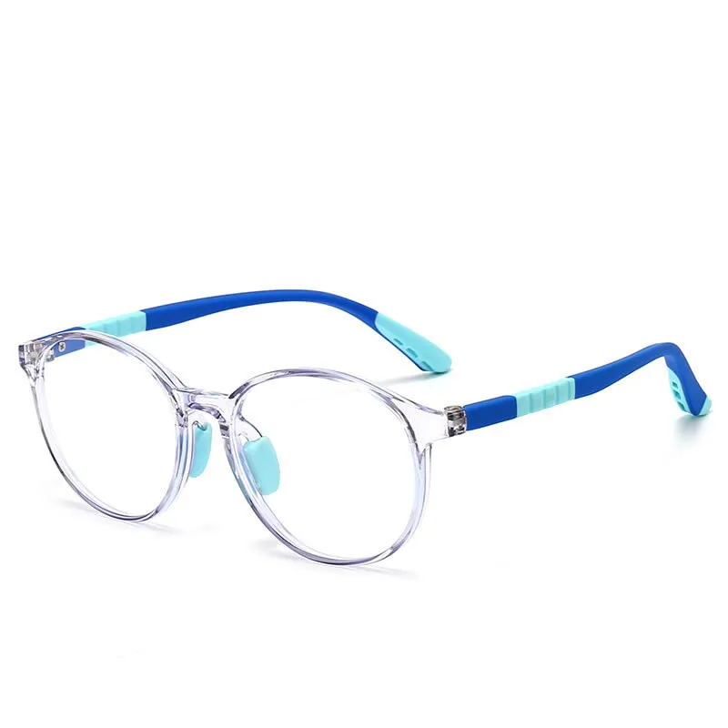 CCspace Unisex Youth Full Rim Round Silicone Eyeglasses 54668