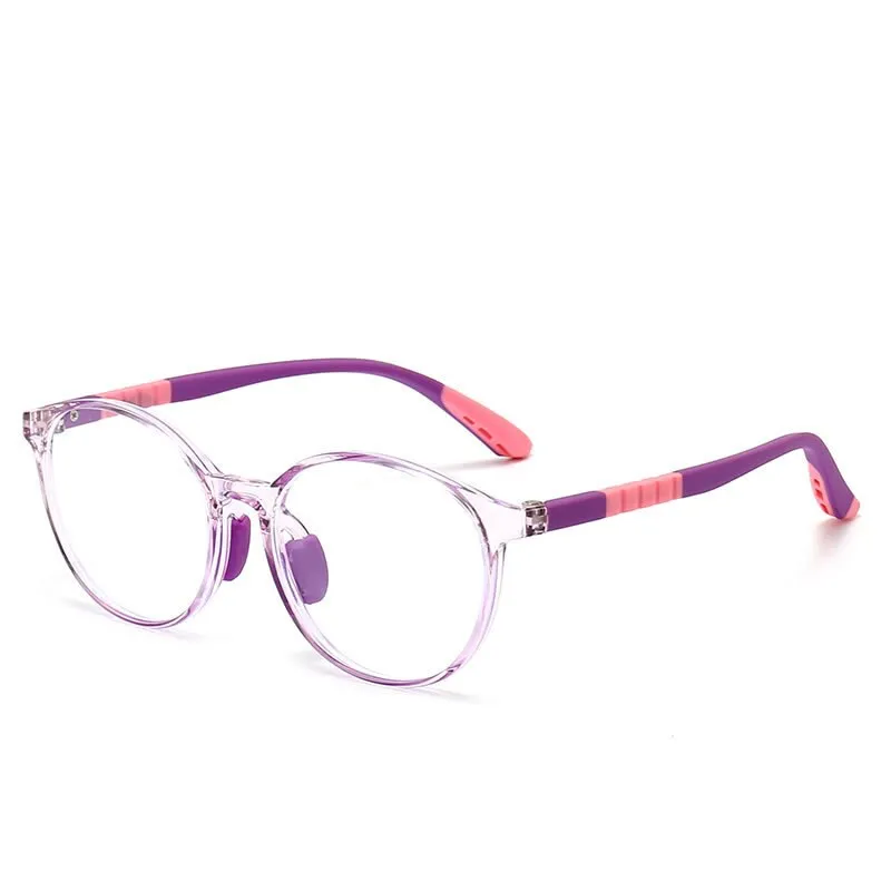CCspace Unisex Youth Full Rim Round Silicone Eyeglasses 54668