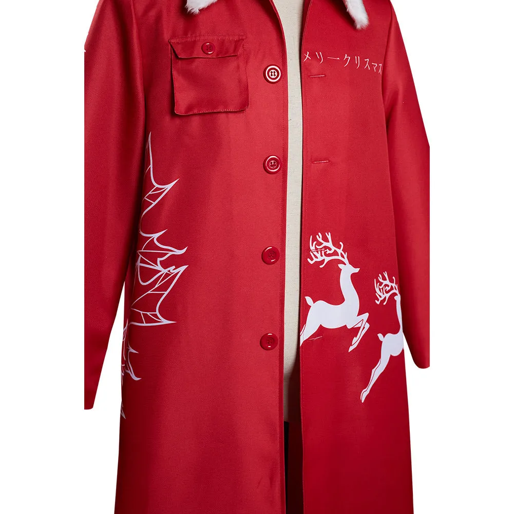 Christmas Style Bosozoku Kimono Cosplay Costume New Year Party Red Coat Outfits Halloween Carnival Suit