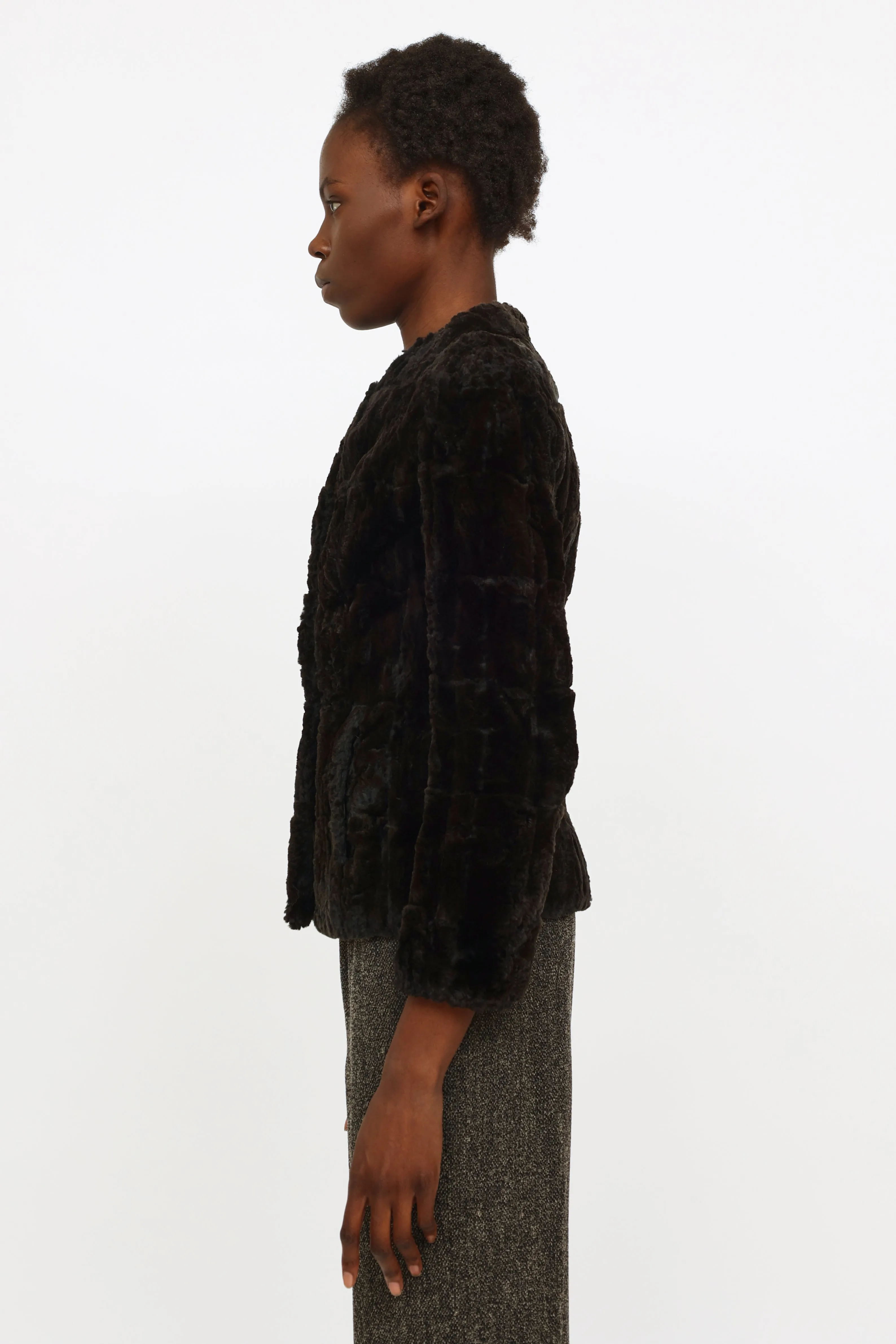 Dark Brown Vintage Fur Jacket