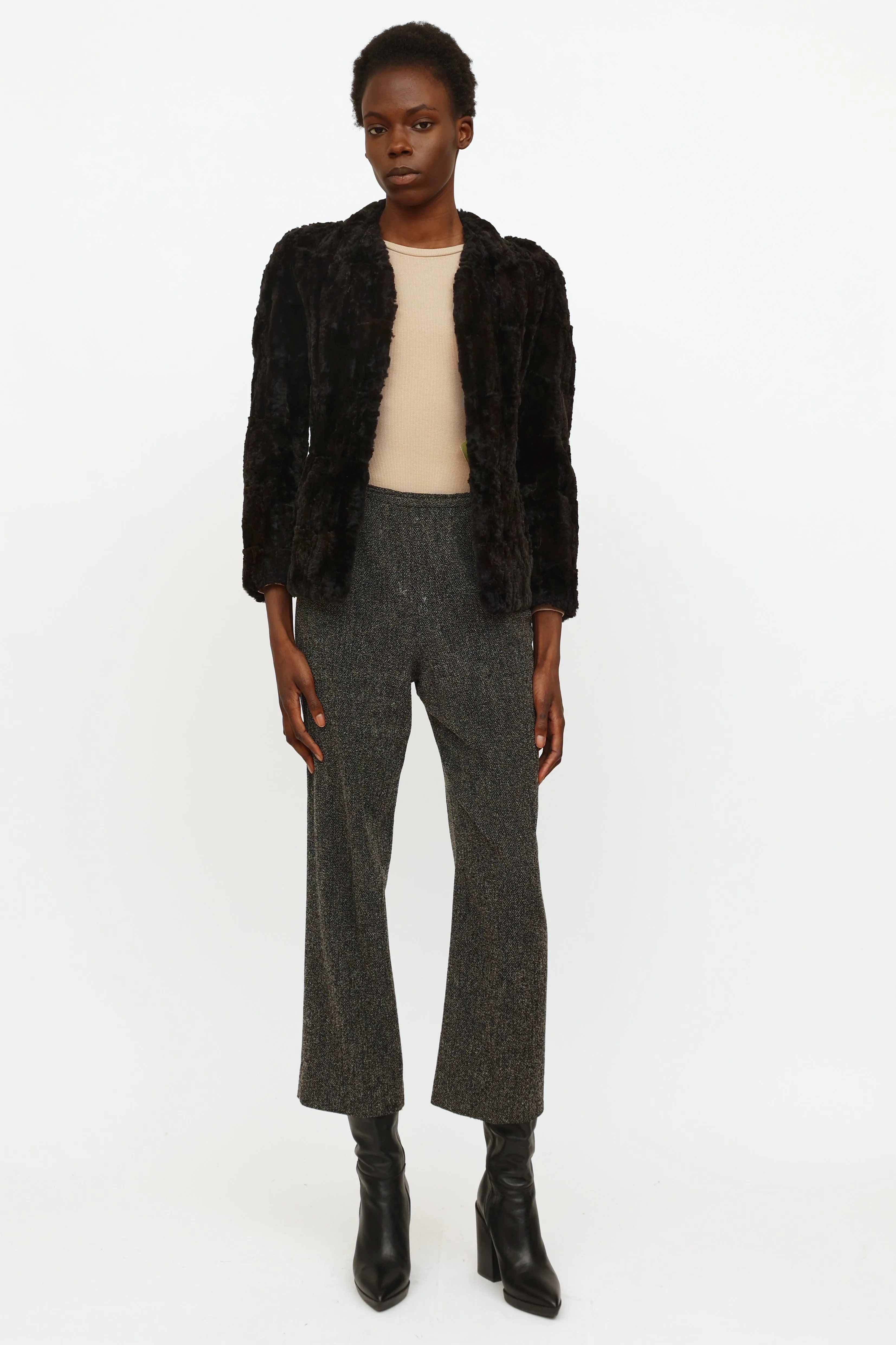 Dark Brown Vintage Fur Jacket