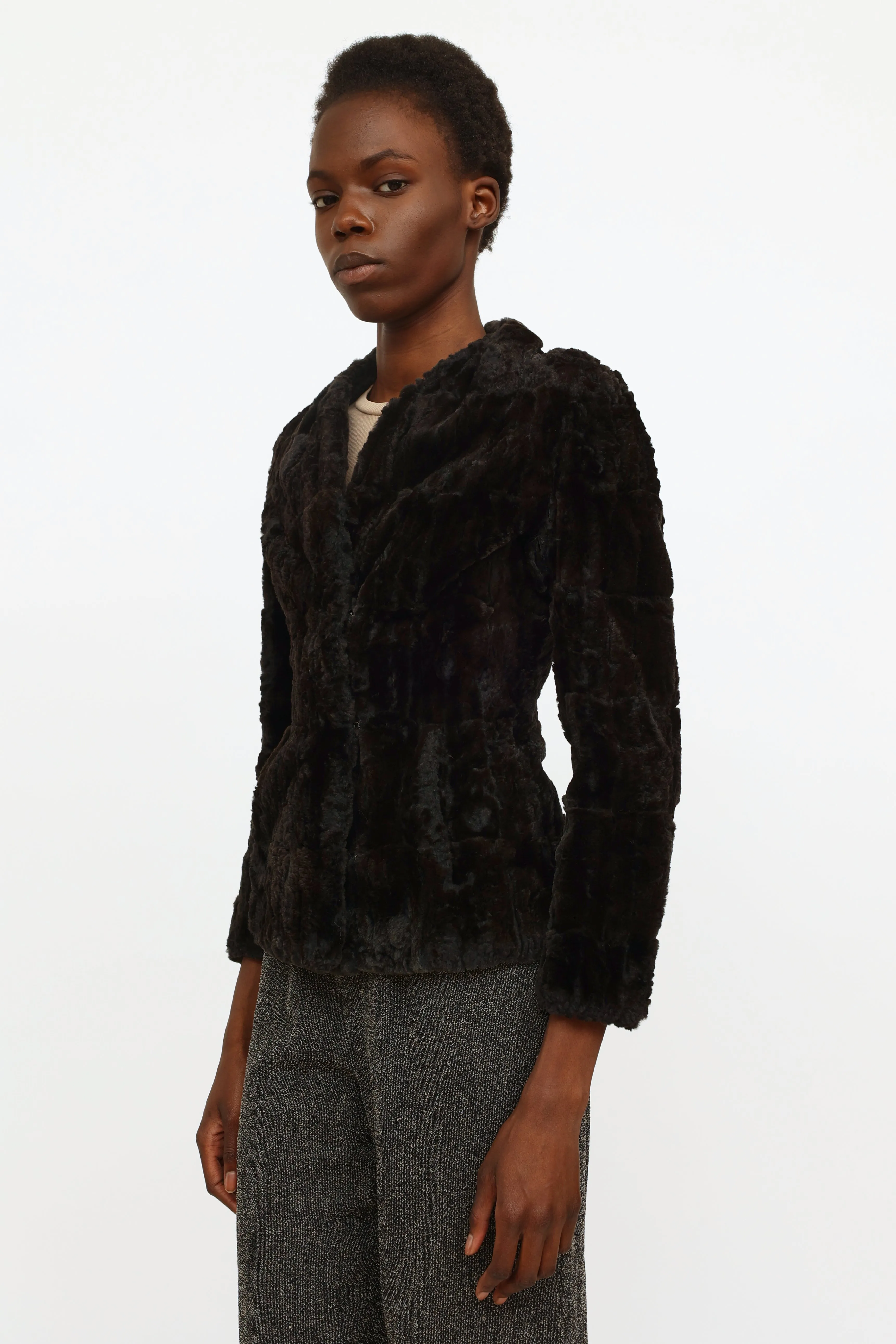Dark Brown Vintage Fur Jacket