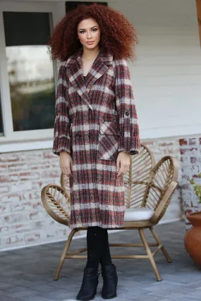 Don't Sweat it Plaid Trench Coat With Wide Sleeves