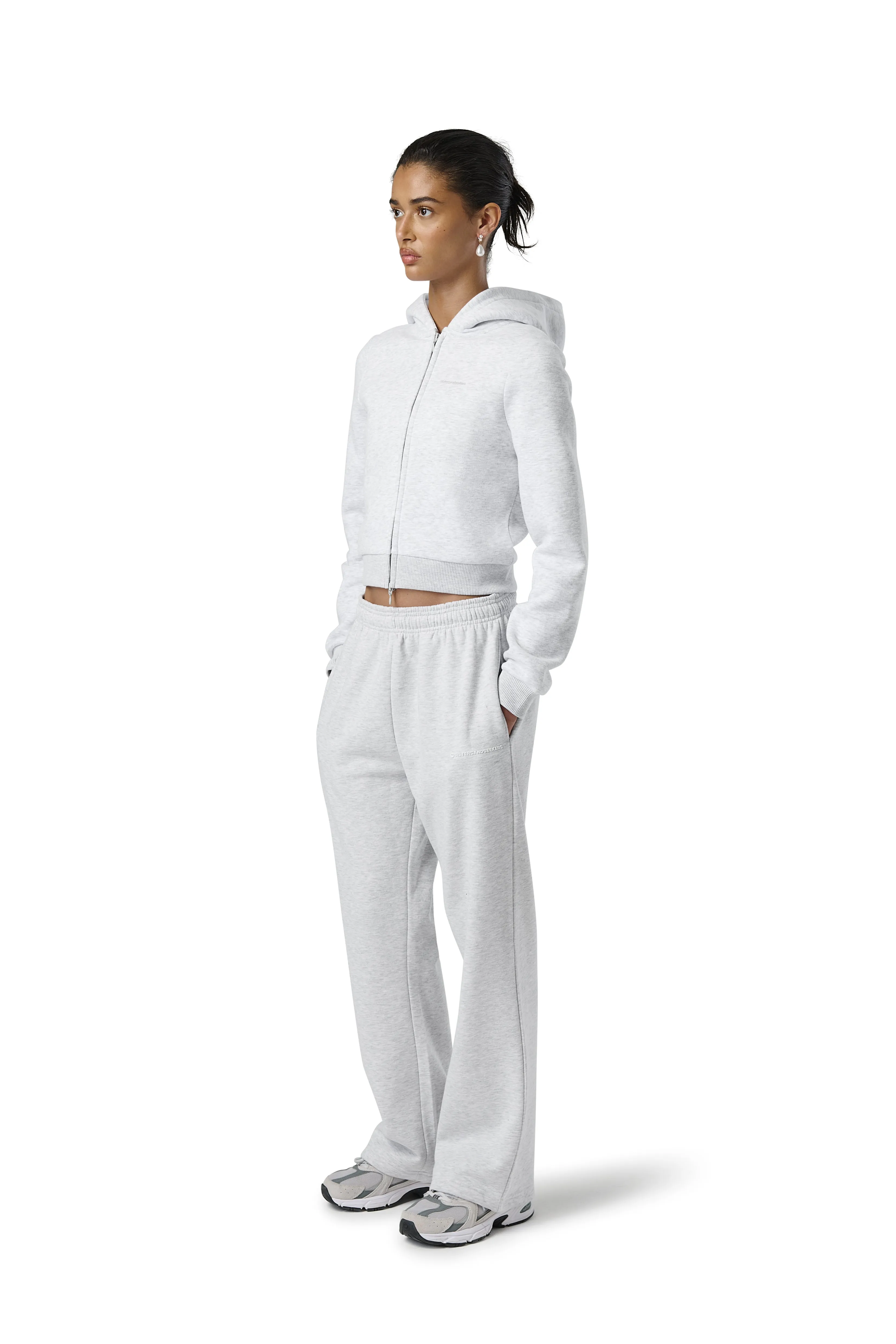 Fitted Zip up Hoodie in Passive