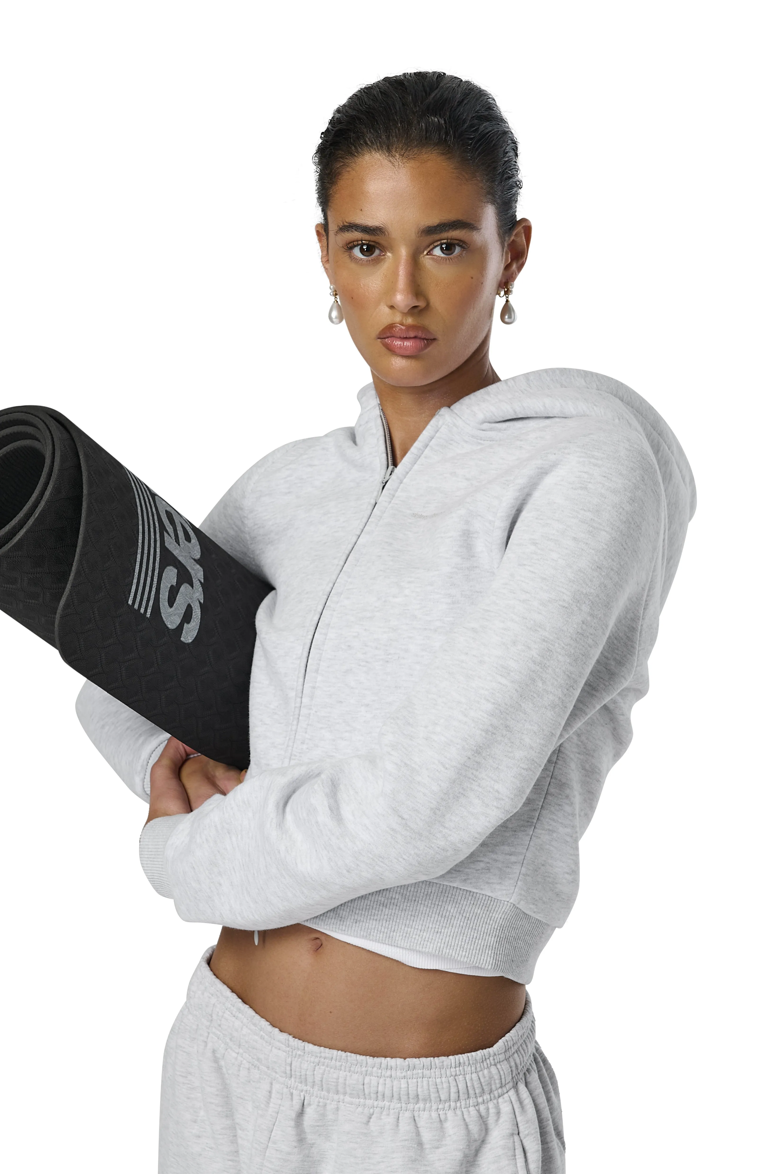 Fitted Zip up Hoodie in Passive