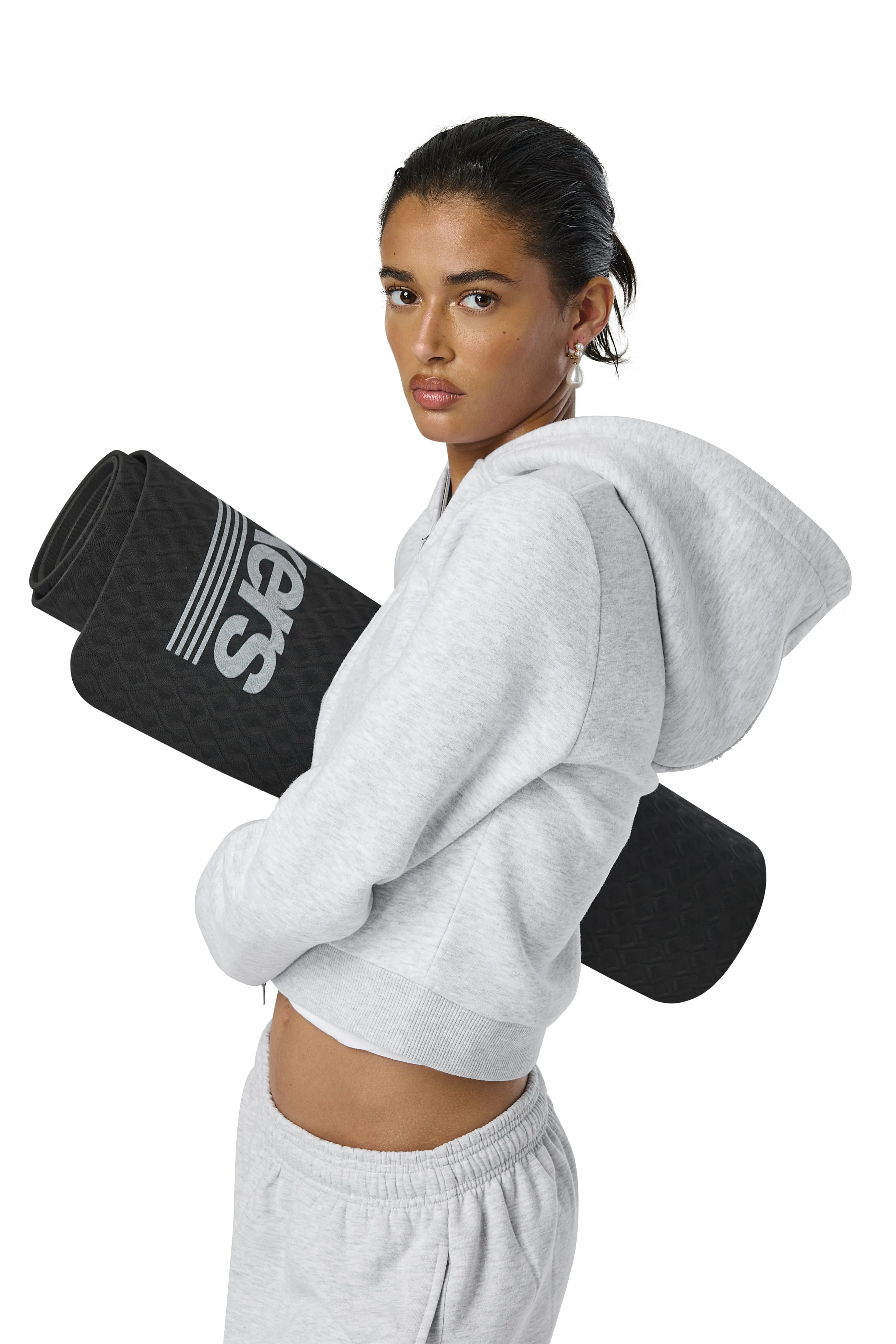 Fitted Zip up Hoodie in Passive