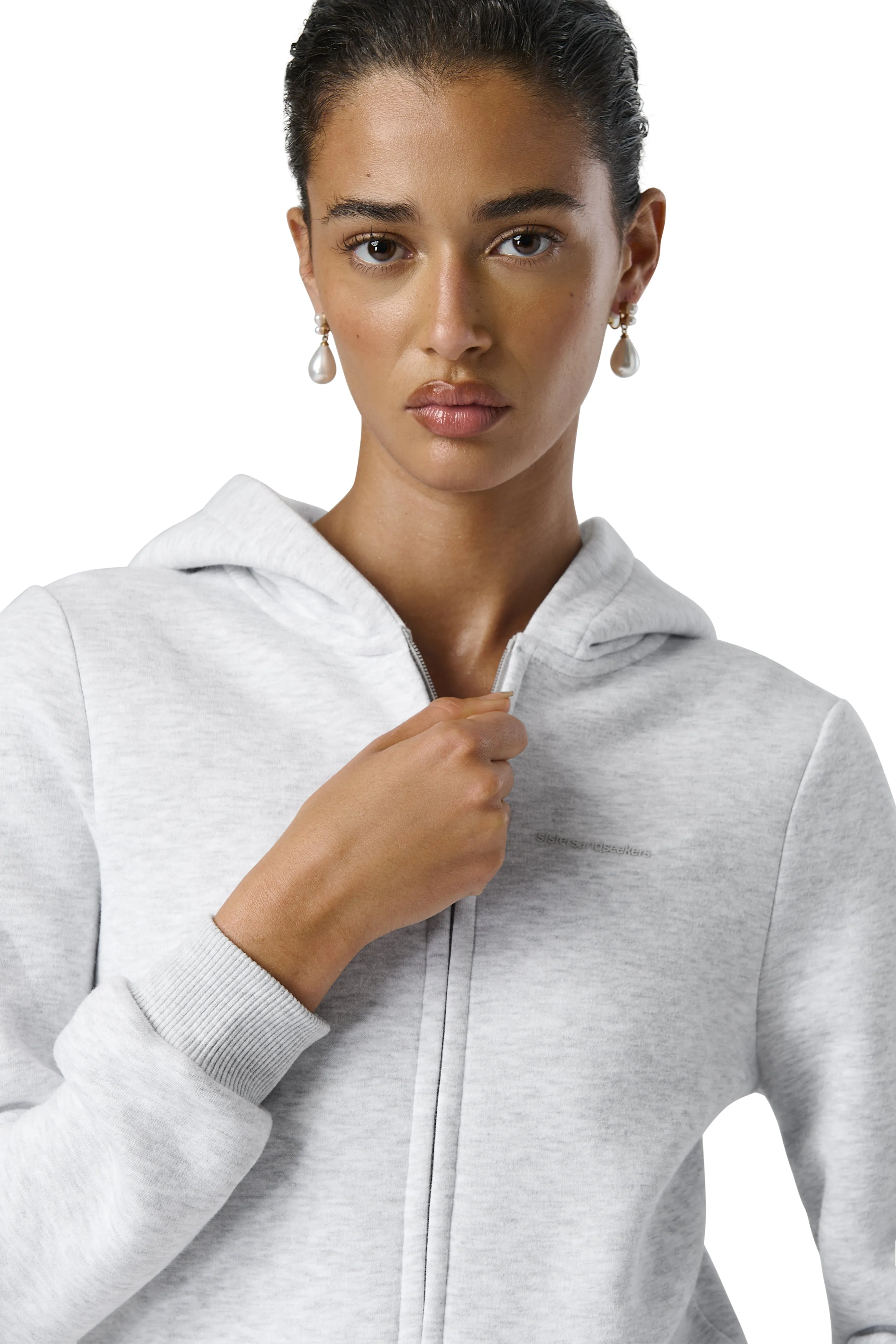 Fitted Zip up Hoodie in Passive