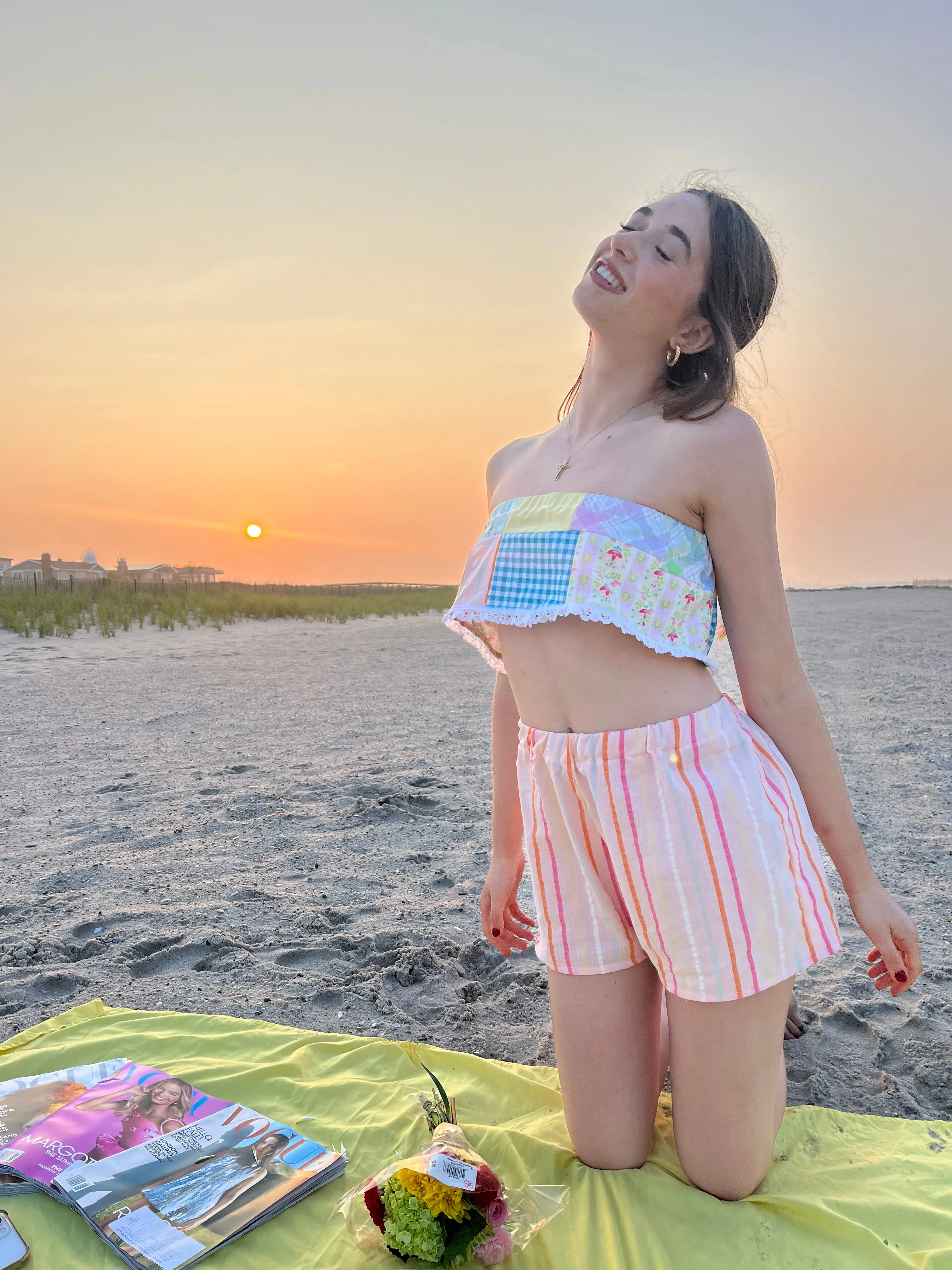 Flower Puff Girl Bandeau Top
