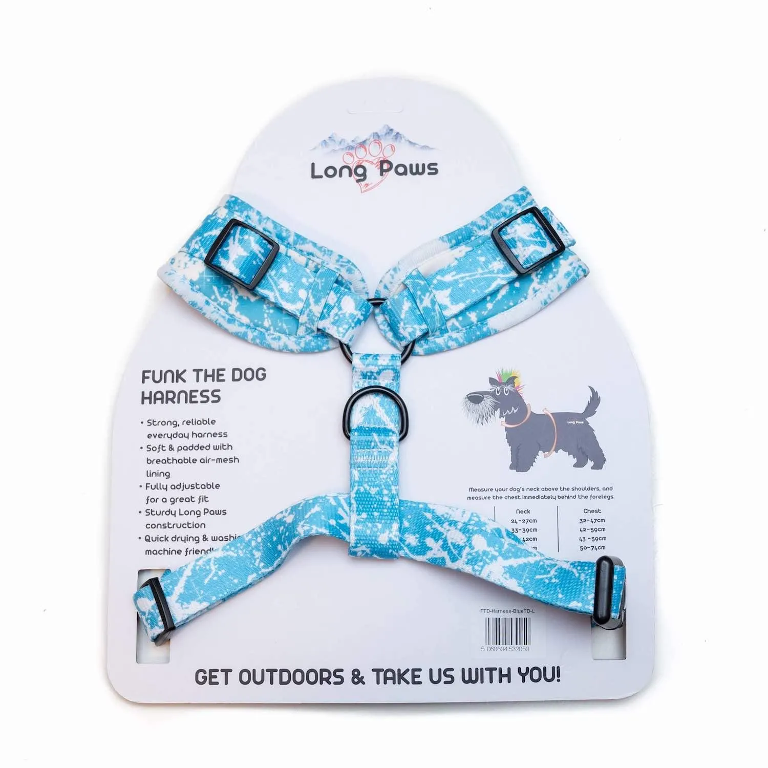 Funk The Dog Harness | Blue Tie Dye