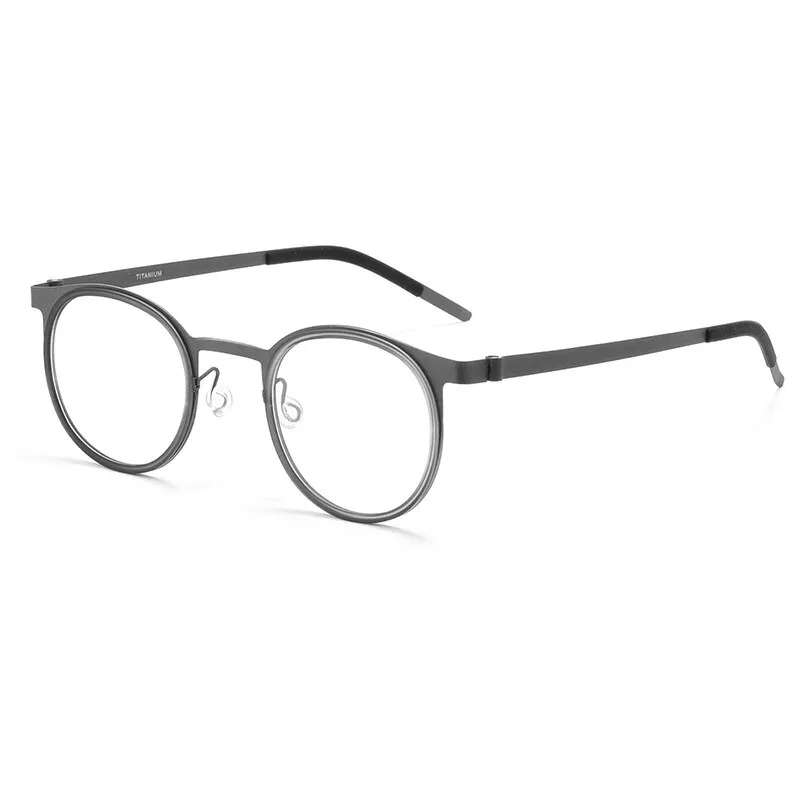 Gmei Unisex Full Rim Round Square Screwless Titanium 9704Jw