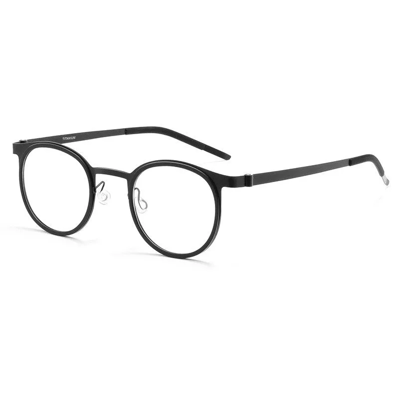Gmei Unisex Full Rim Round Square Screwless Titanium 9704Jw