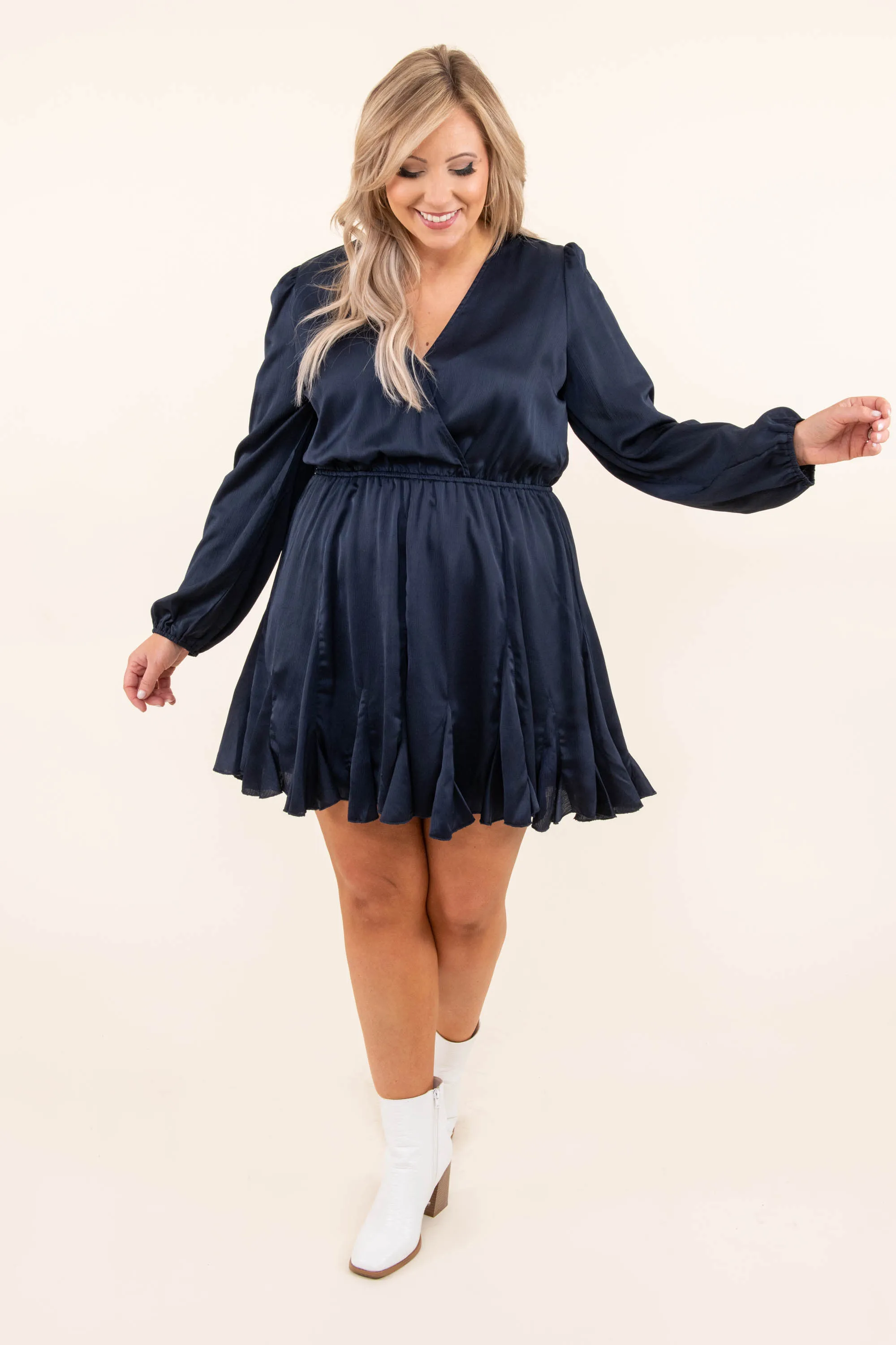 How Are You Doing Dress, Navy