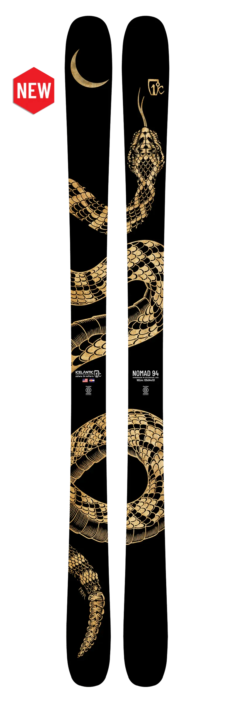 Icelantic Nomad 94 Skis - Men's 2025 |Versatile Frontside Ski with Enhanced Camber and Carbon Fiber Power
