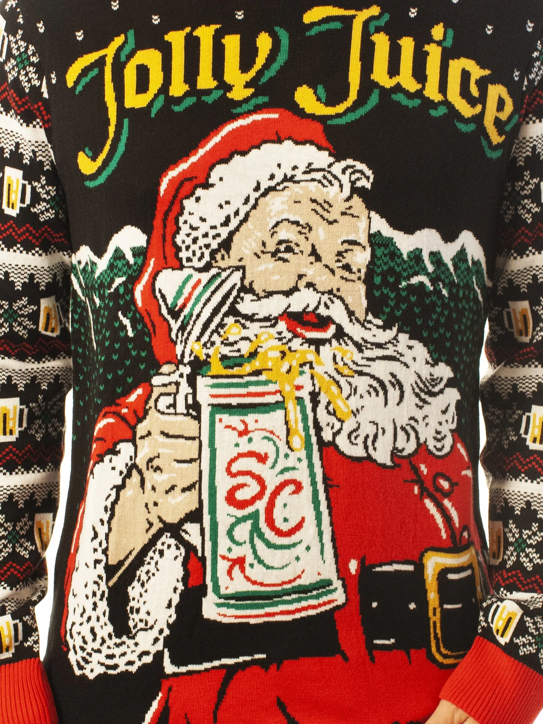 Jolly Juice Santa Ugly Christmas Sweater - Best Xmas Gifts For Him Or Her