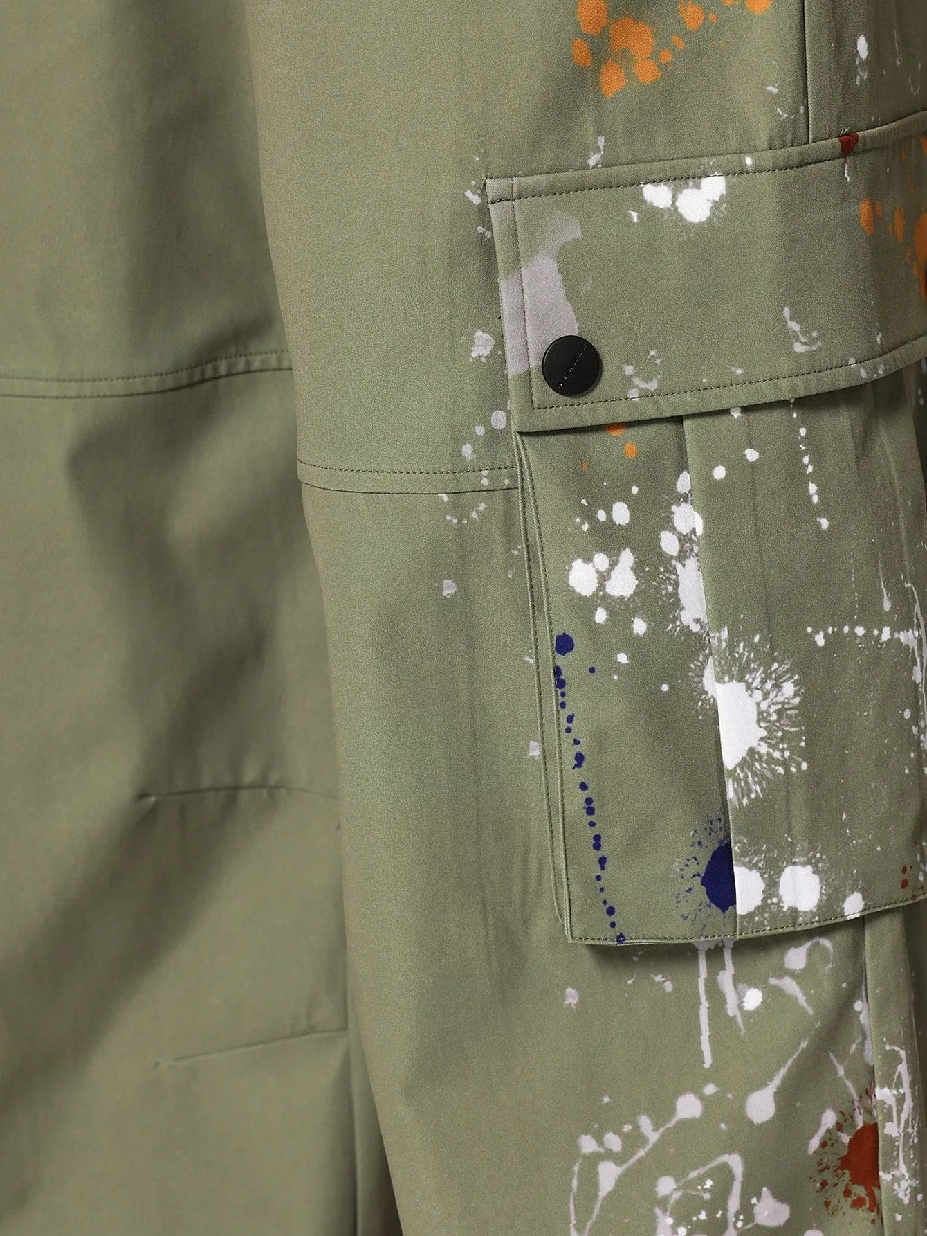Loose Fit Baggy Parachute Pant With Paint Print