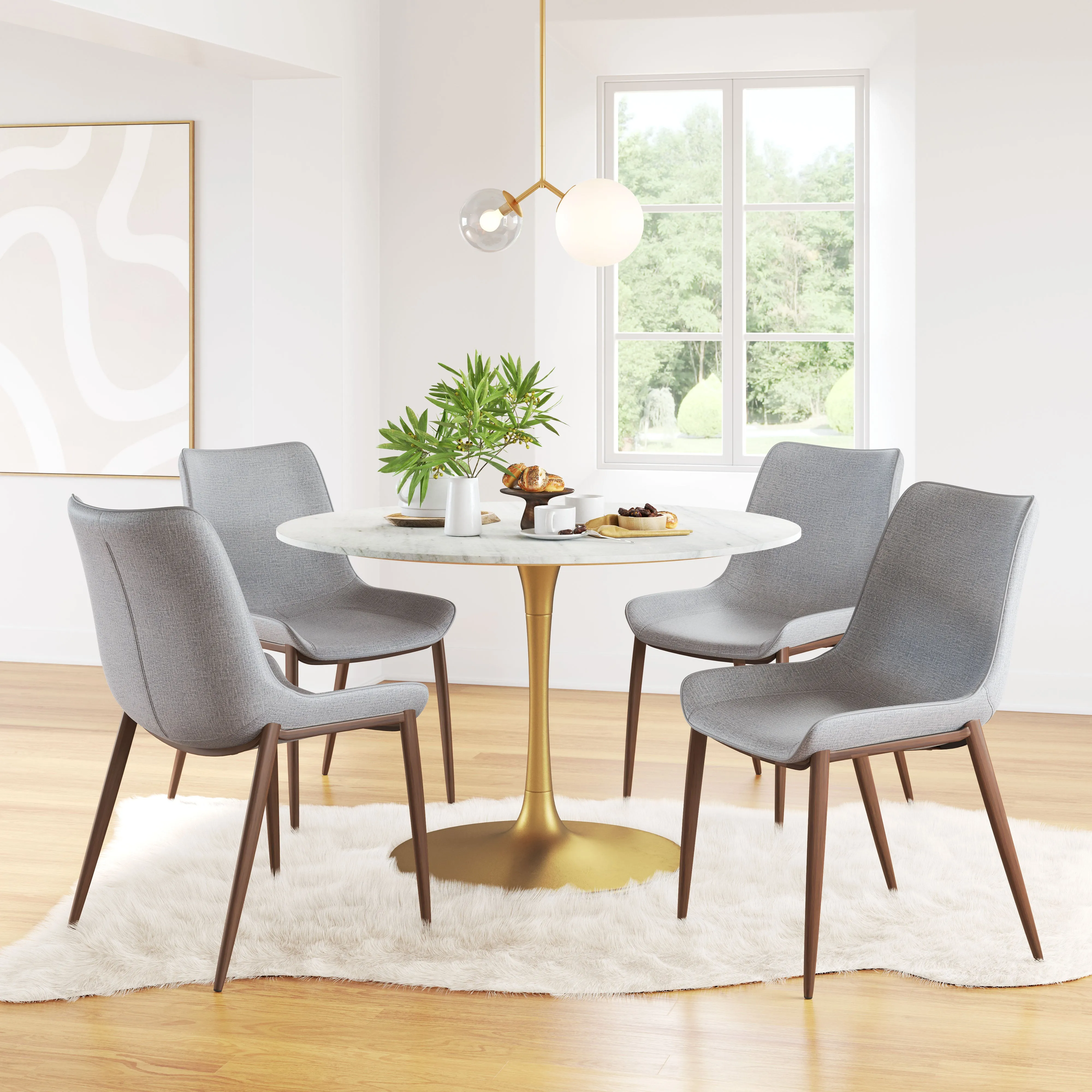 Magnus Dining Chair Slate Gray & Walnut