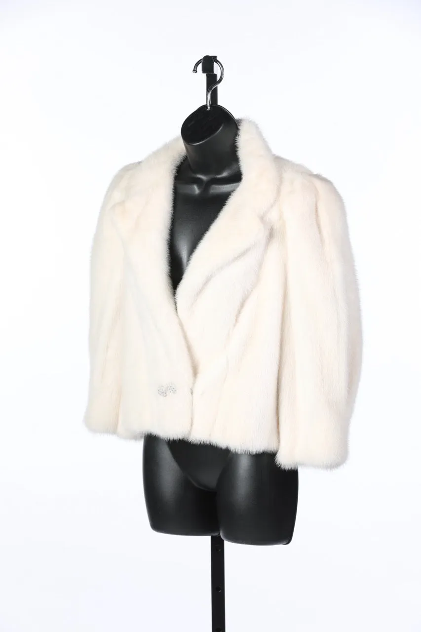 Mary McFadden Cream Genuine Fur Coat