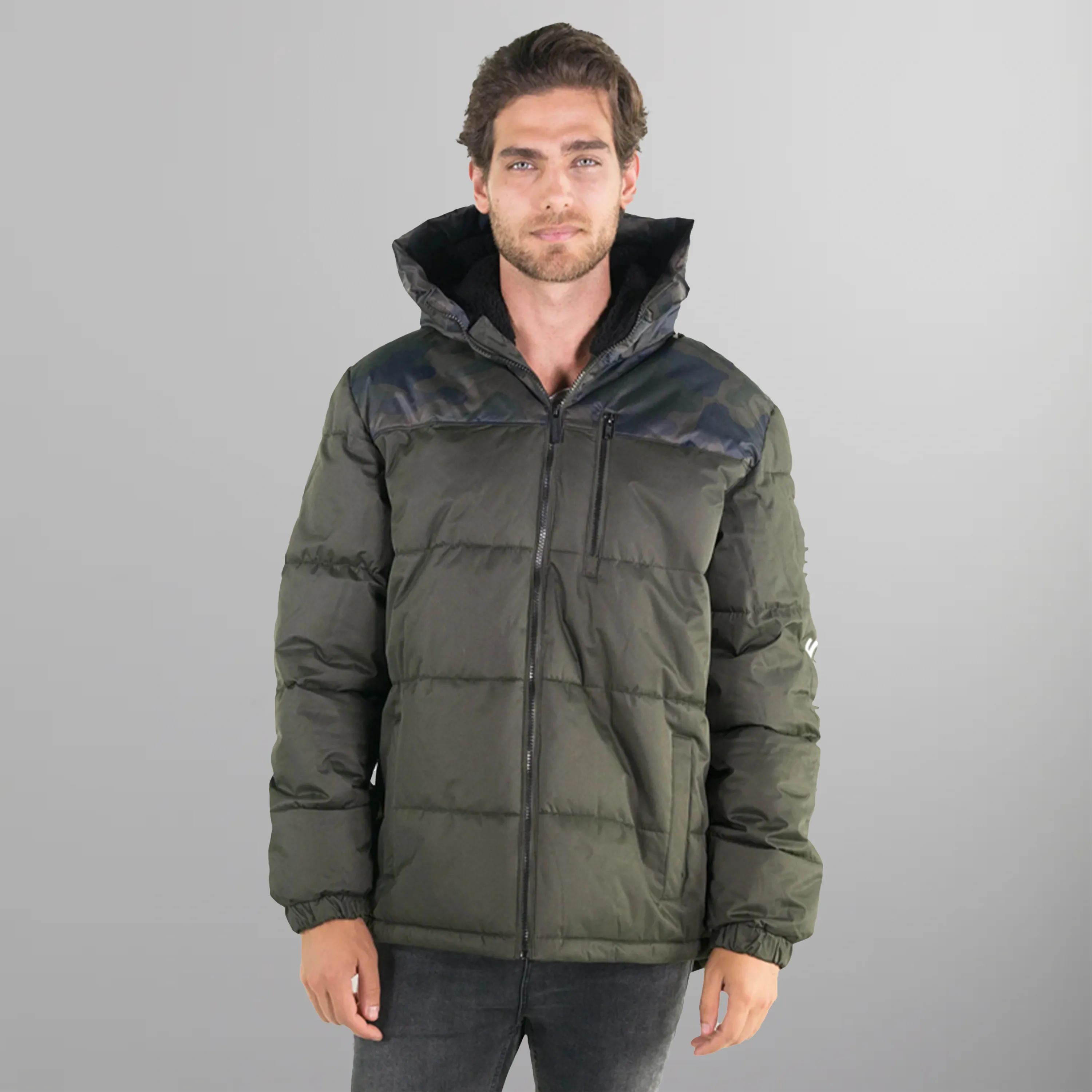 Men's Twill Block Puffer Jacket - FINAL SALE