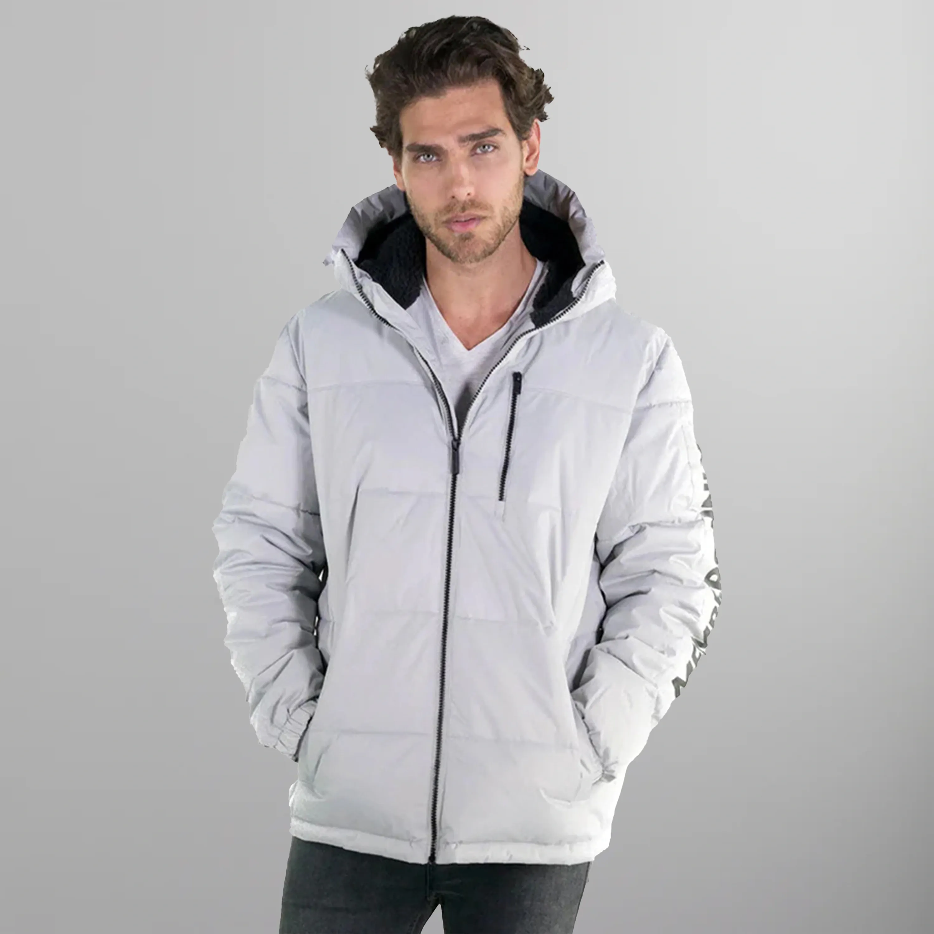 Men's Twill Block Puffer Jacket - FINAL SALE