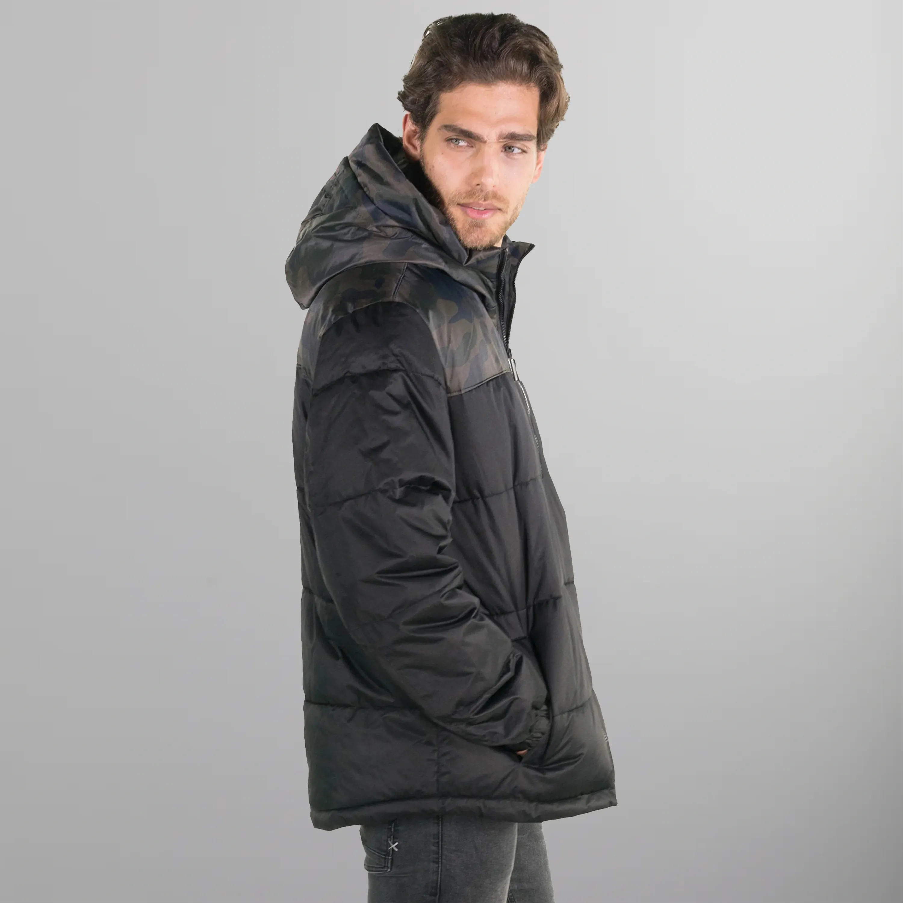 Men's Twill Block Puffer Jacket - FINAL SALE