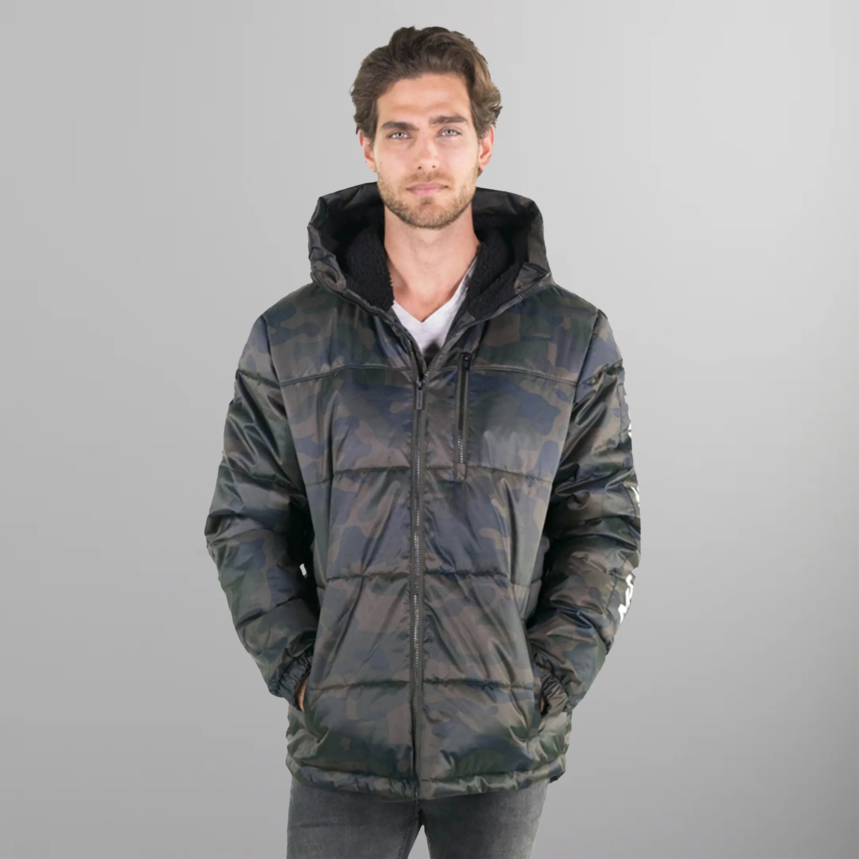 Men's Twill Block Puffer Jacket - FINAL SALE
