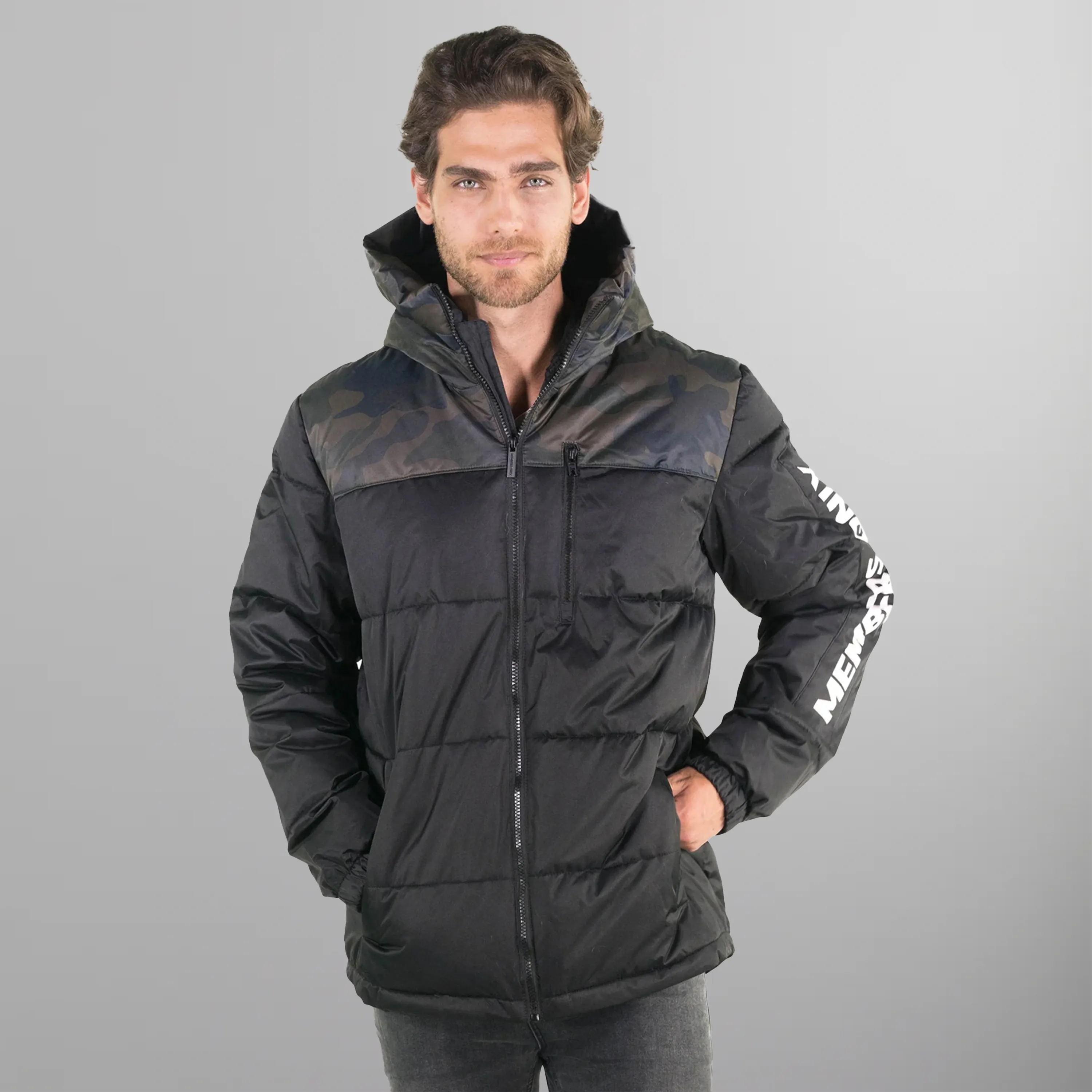 Men's Twill Block Puffer Jacket - FINAL SALE