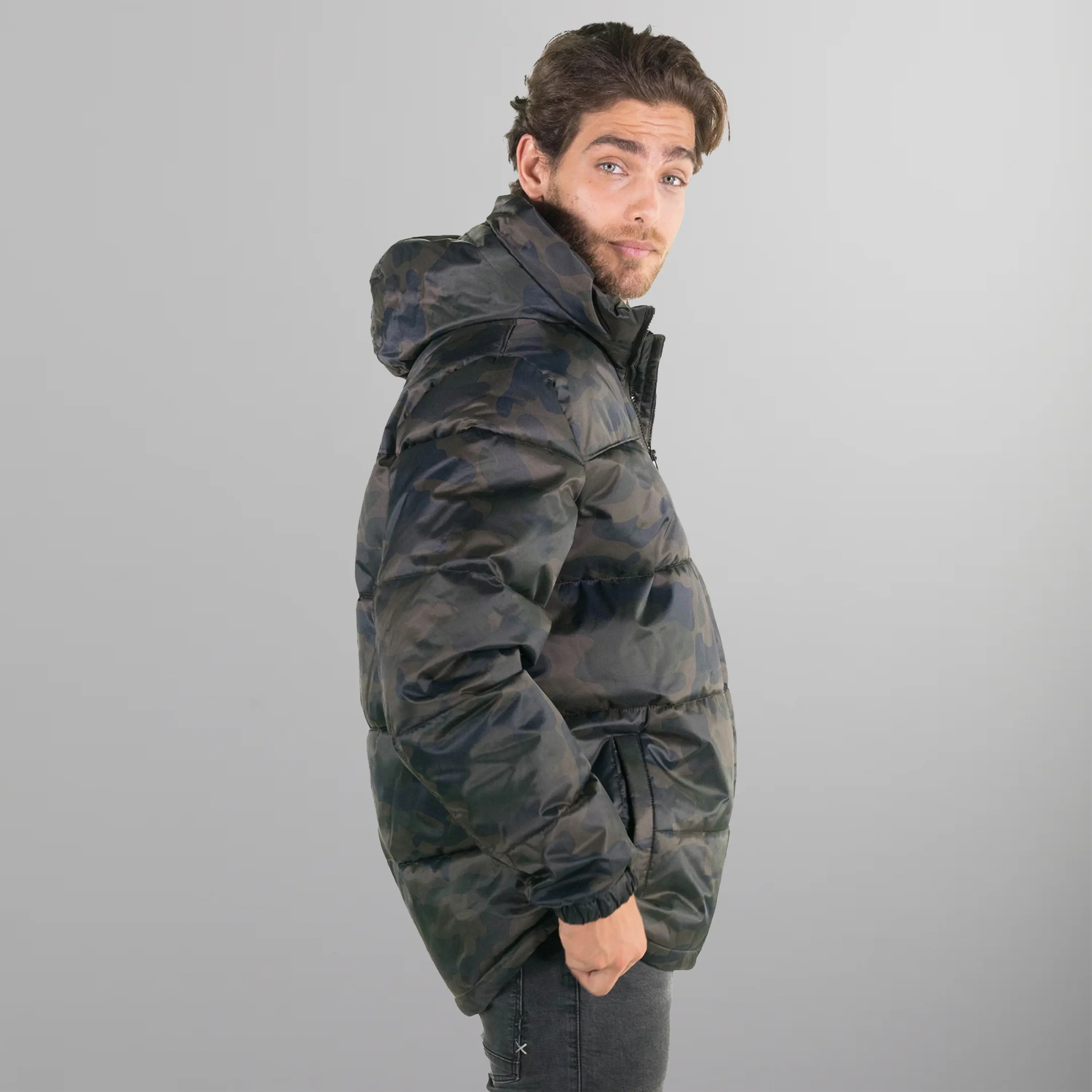 Men's Twill Block Puffer Jacket - FINAL SALE