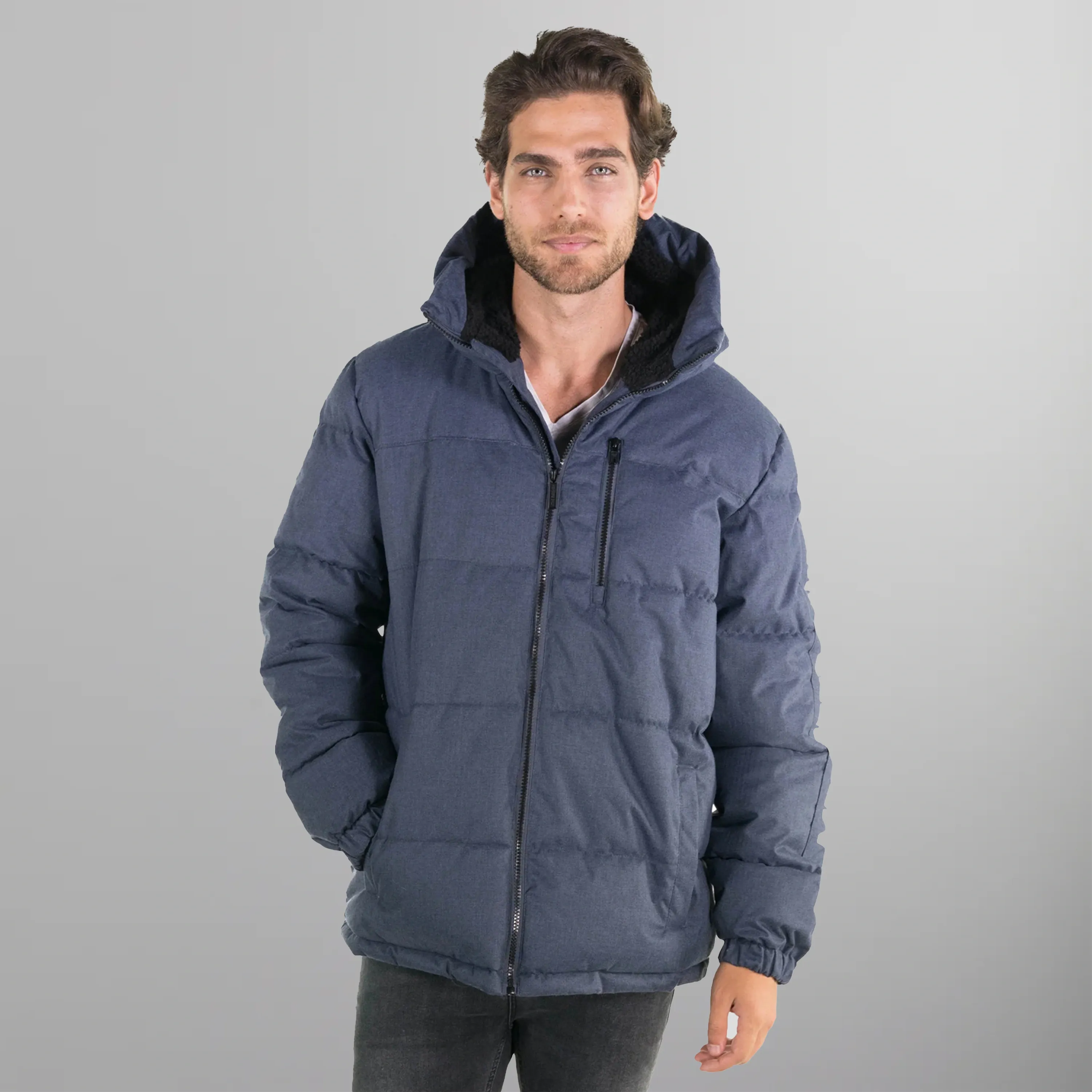 Men's Twill Block Puffer Jacket - FINAL SALE