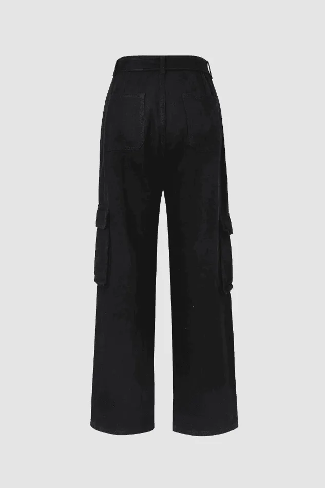 Multi Pocket Tie Waist Cargo Pants